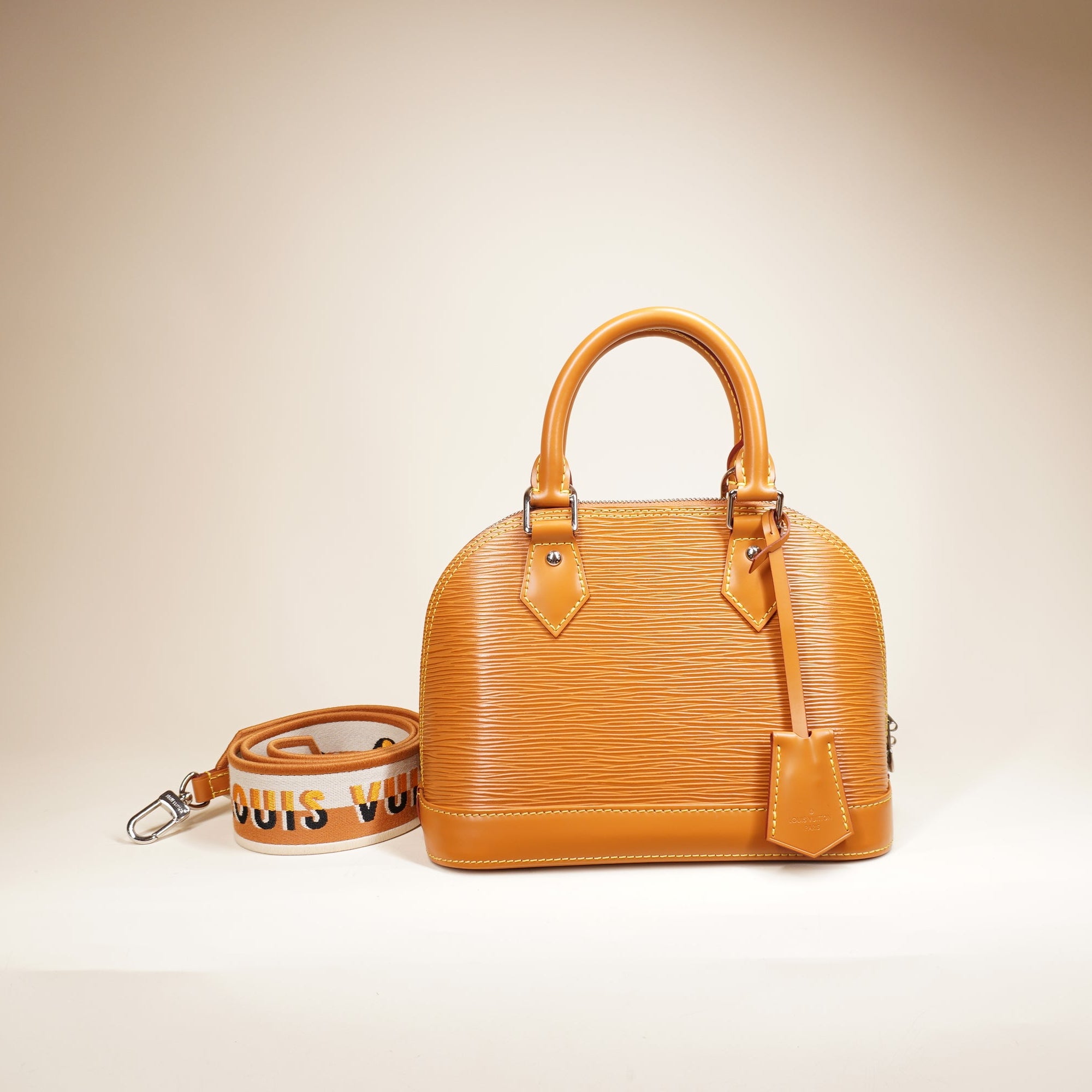 PRE-OWNED Alma BB EPI Leather Shoulder Bag Brown