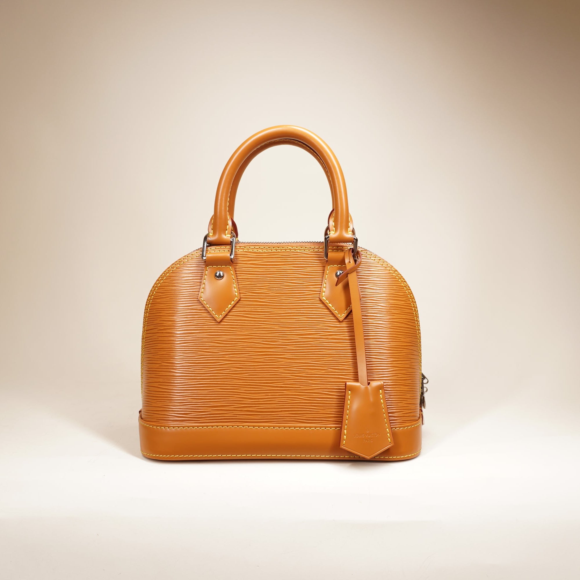 PRE-OWNED Alma BB EPI Leather Shoulder Bag Brown