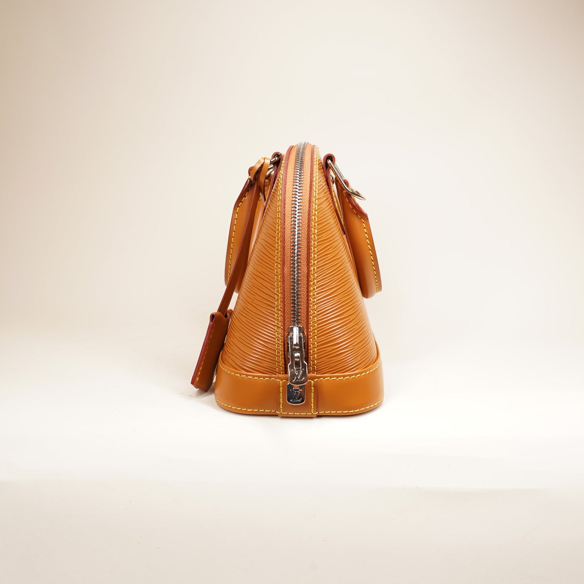 PRE-OWNED Alma BB EPI Leather Shoulder Bag Brown