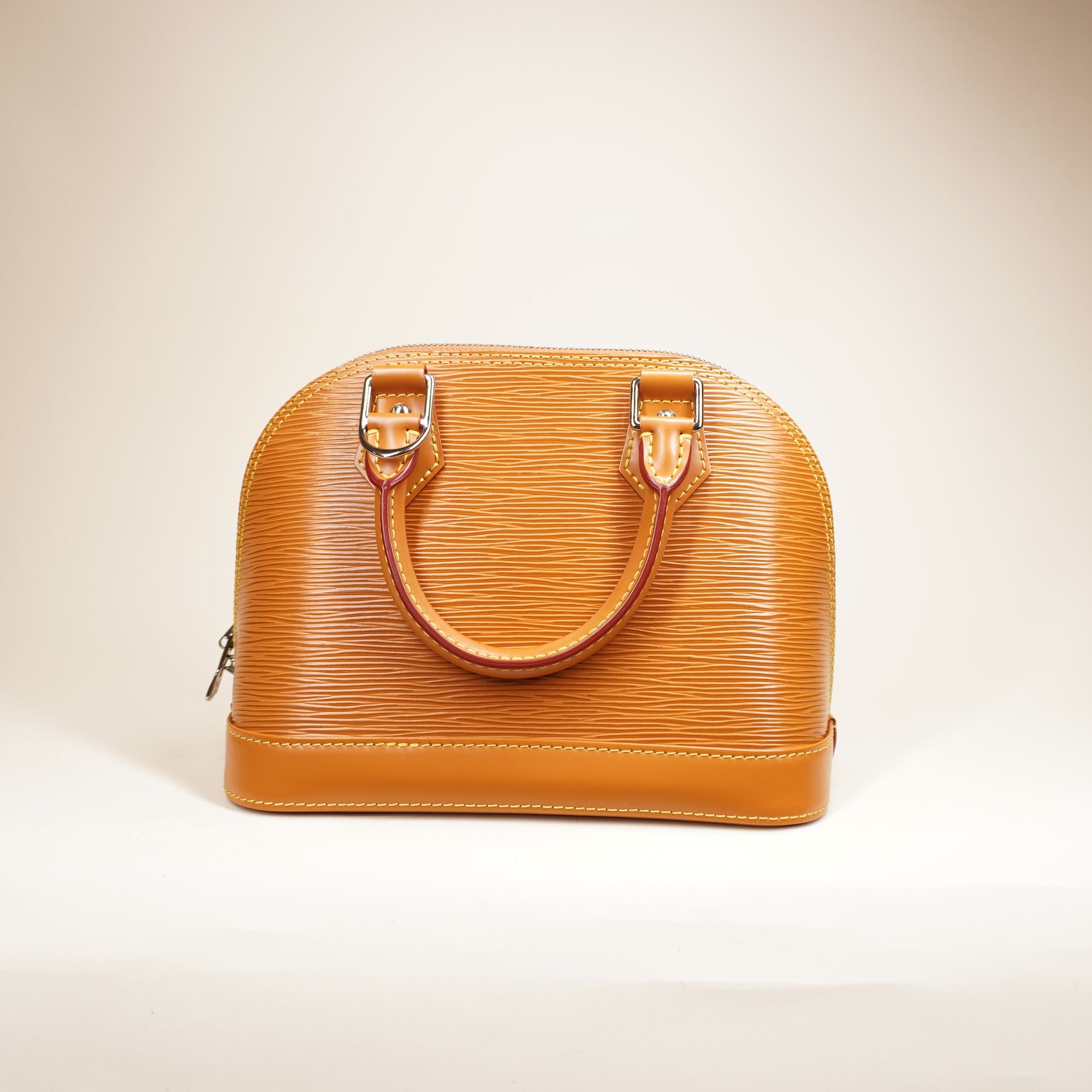 PRE-OWNED Alma BB EPI Leather Shoulder Bag Brown