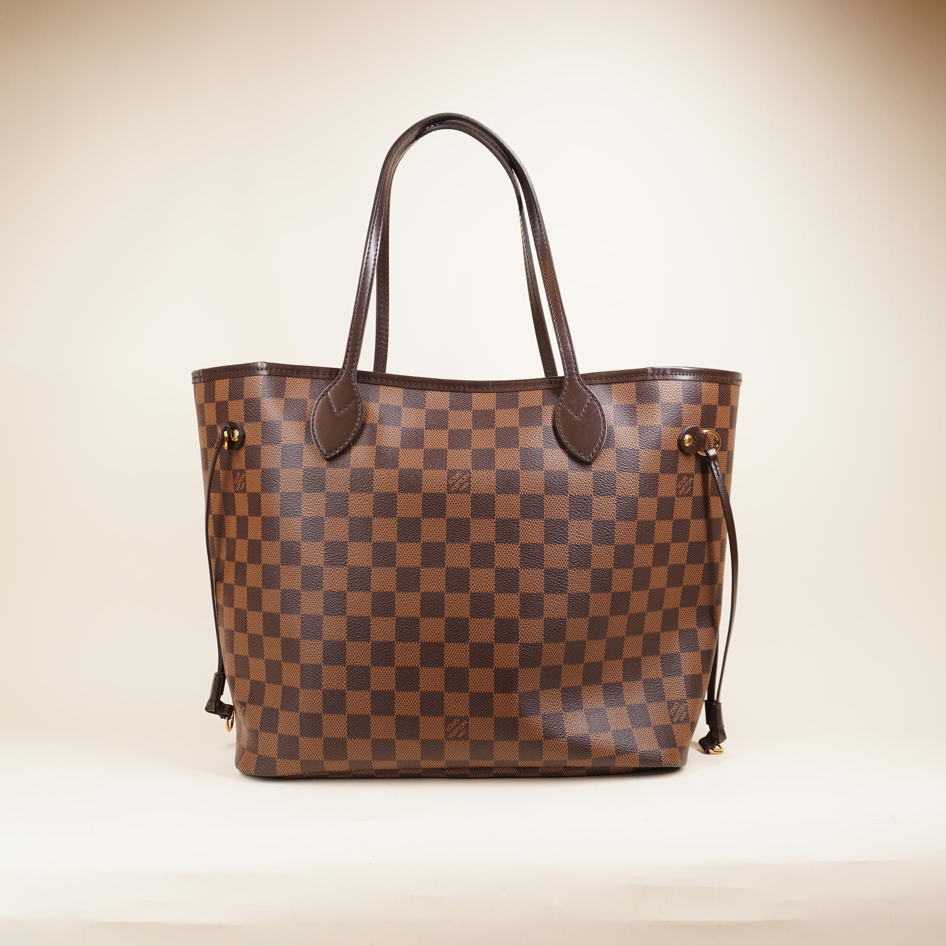 PRE-OWNED LV Neverfull MM Damier Ebene Shoulder Bag