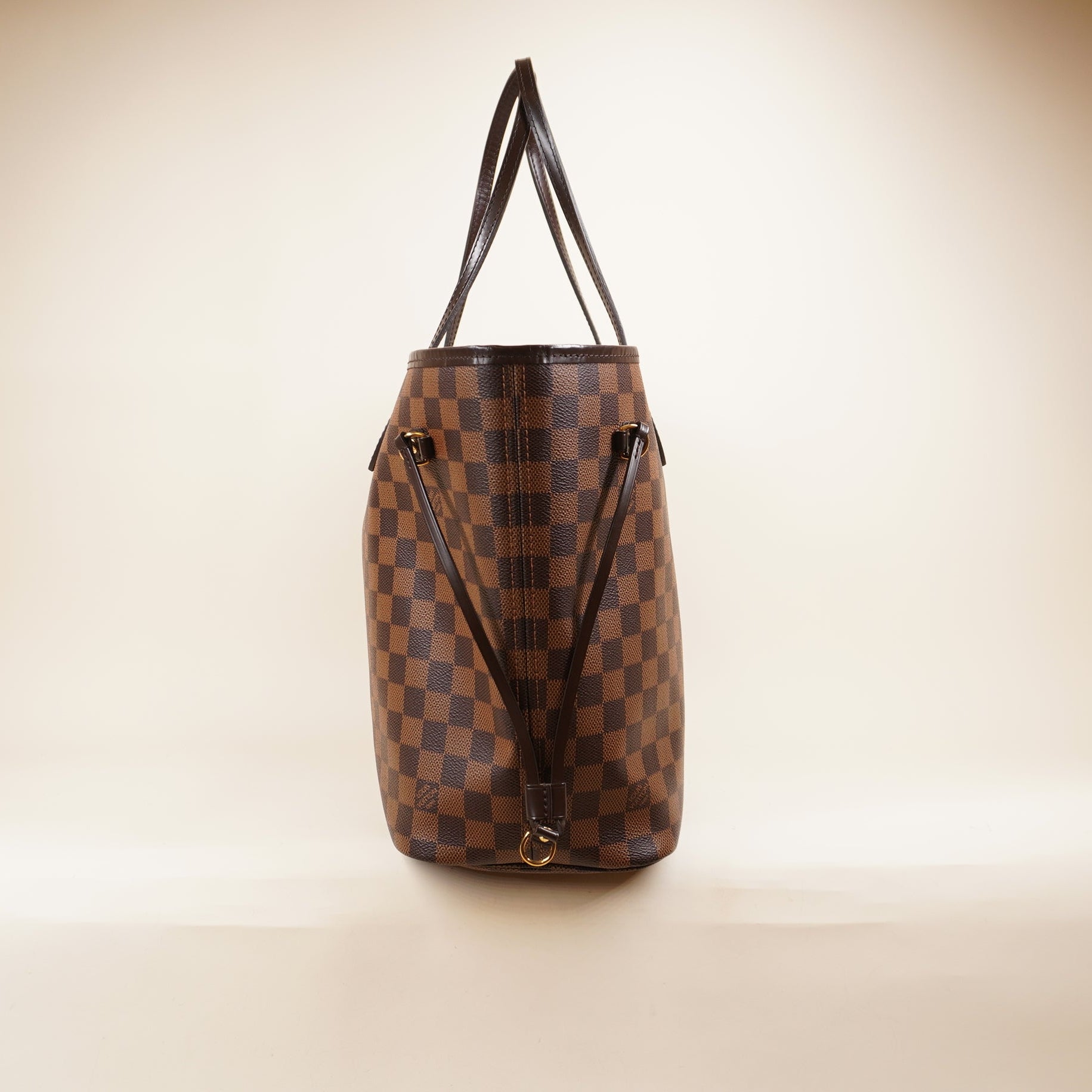 PRE-OWNED LV Neverfull MM Damier Ebene Shoulder Bag