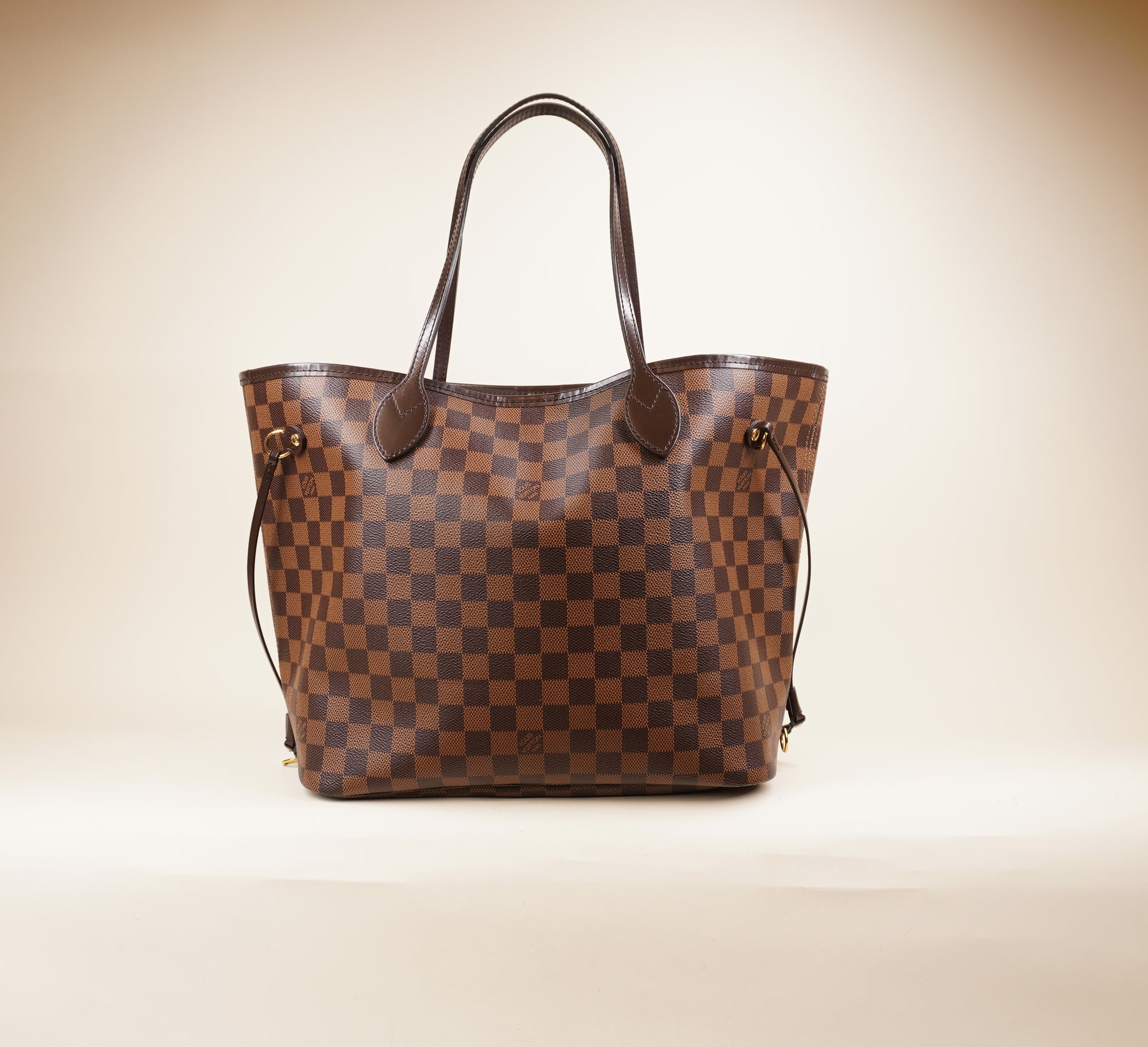 PRE-OWNED LV Neverfull MM Damier Ebene Shoulder Bag