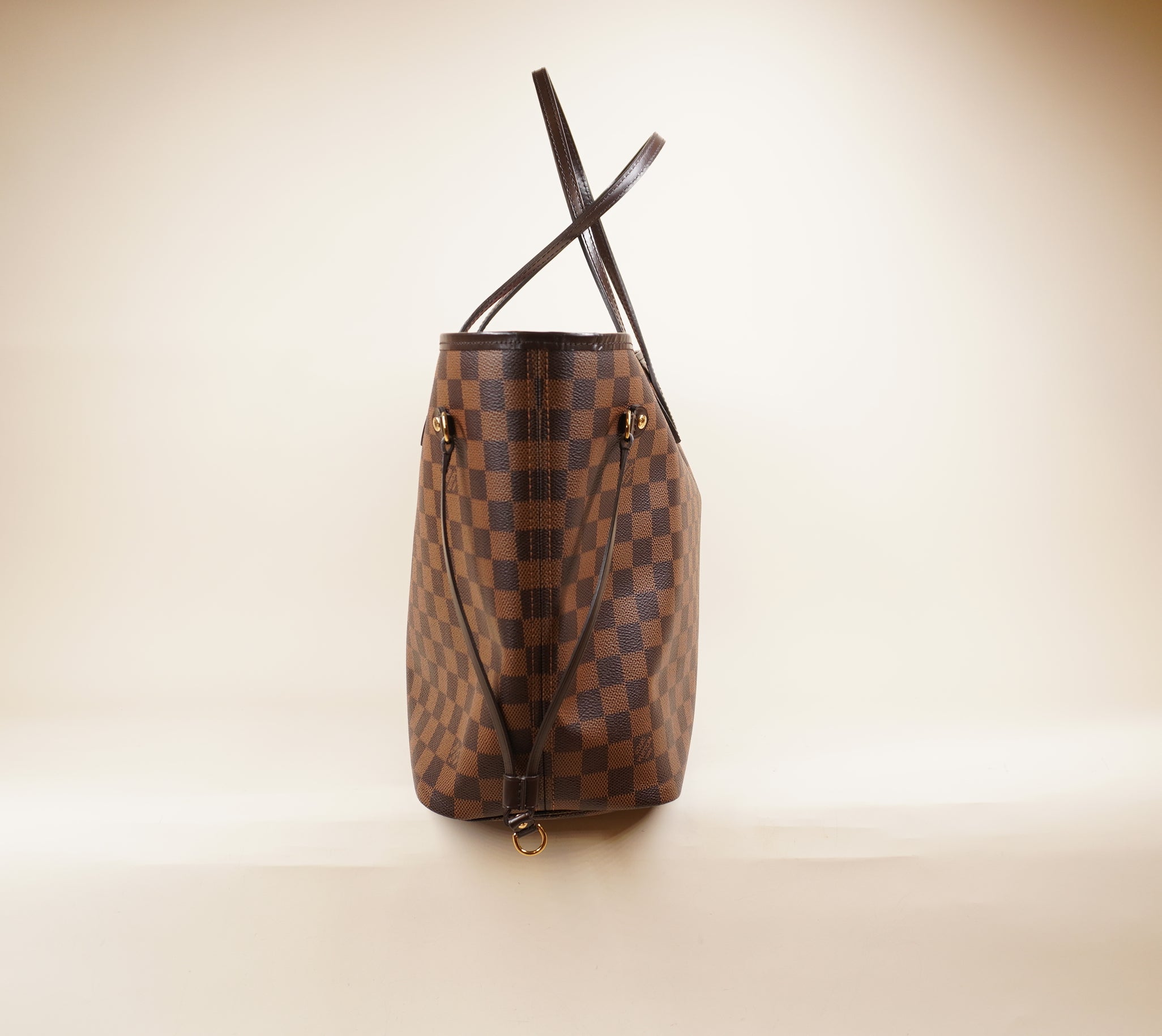 PRE-OWNED LV Neverfull MM Damier Ebene Shoulder Bag