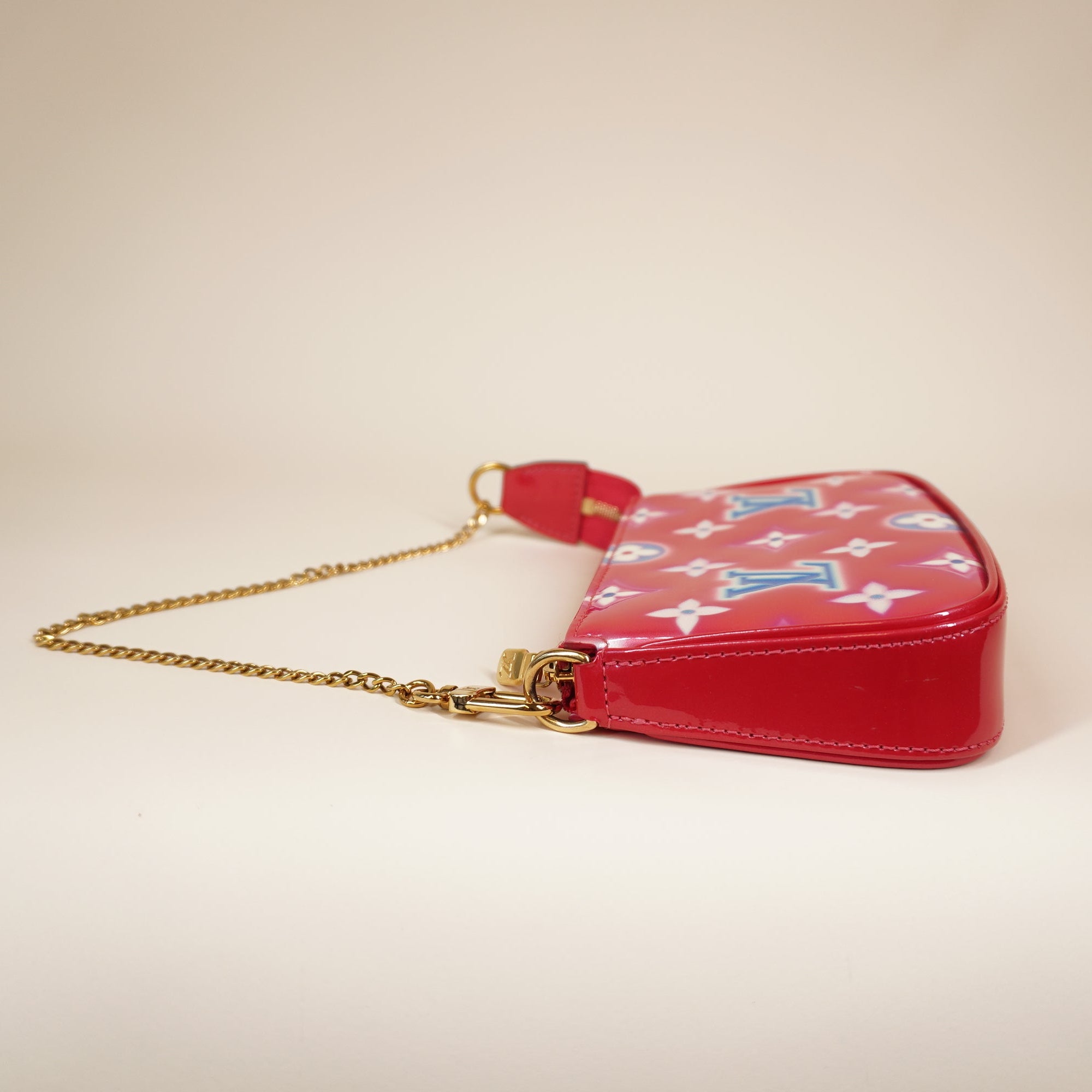 PRE-OWNED LV Vernis Valentine's Mini Pochette Shoulder Bag