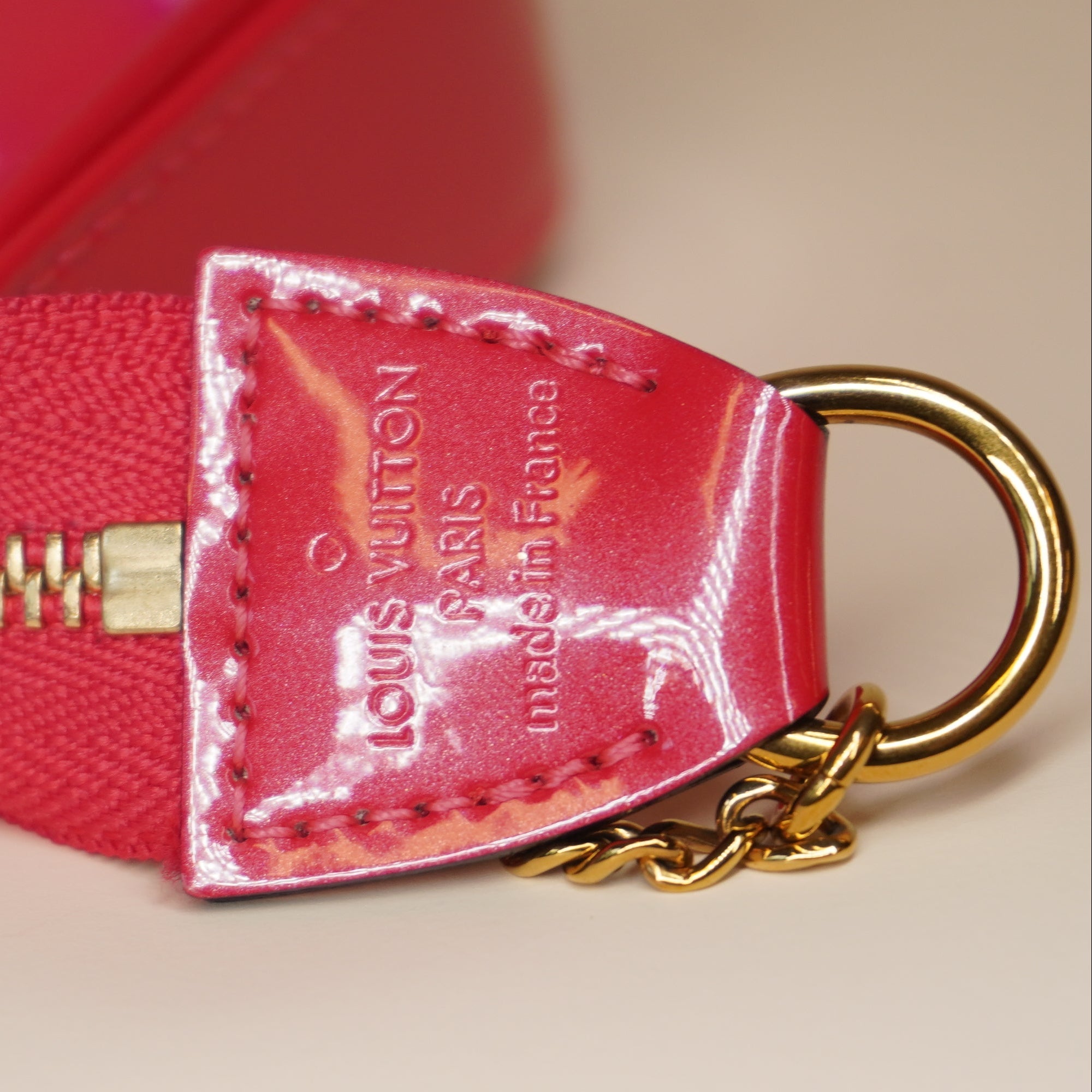 PRE-OWNED LV Vernis Valentine's Mini Pochette Shoulder Bag