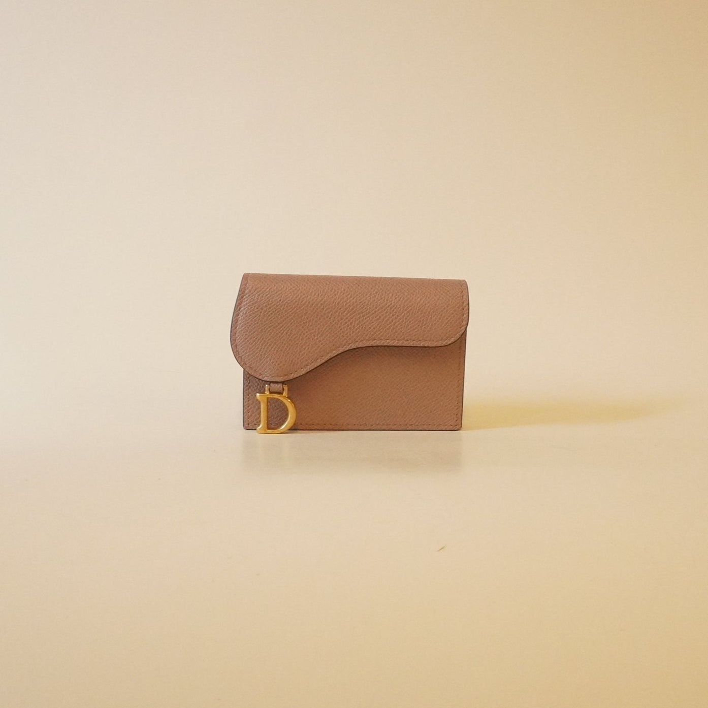 PRE-OWNED Saddle Beige Lambskin Leather Wallet