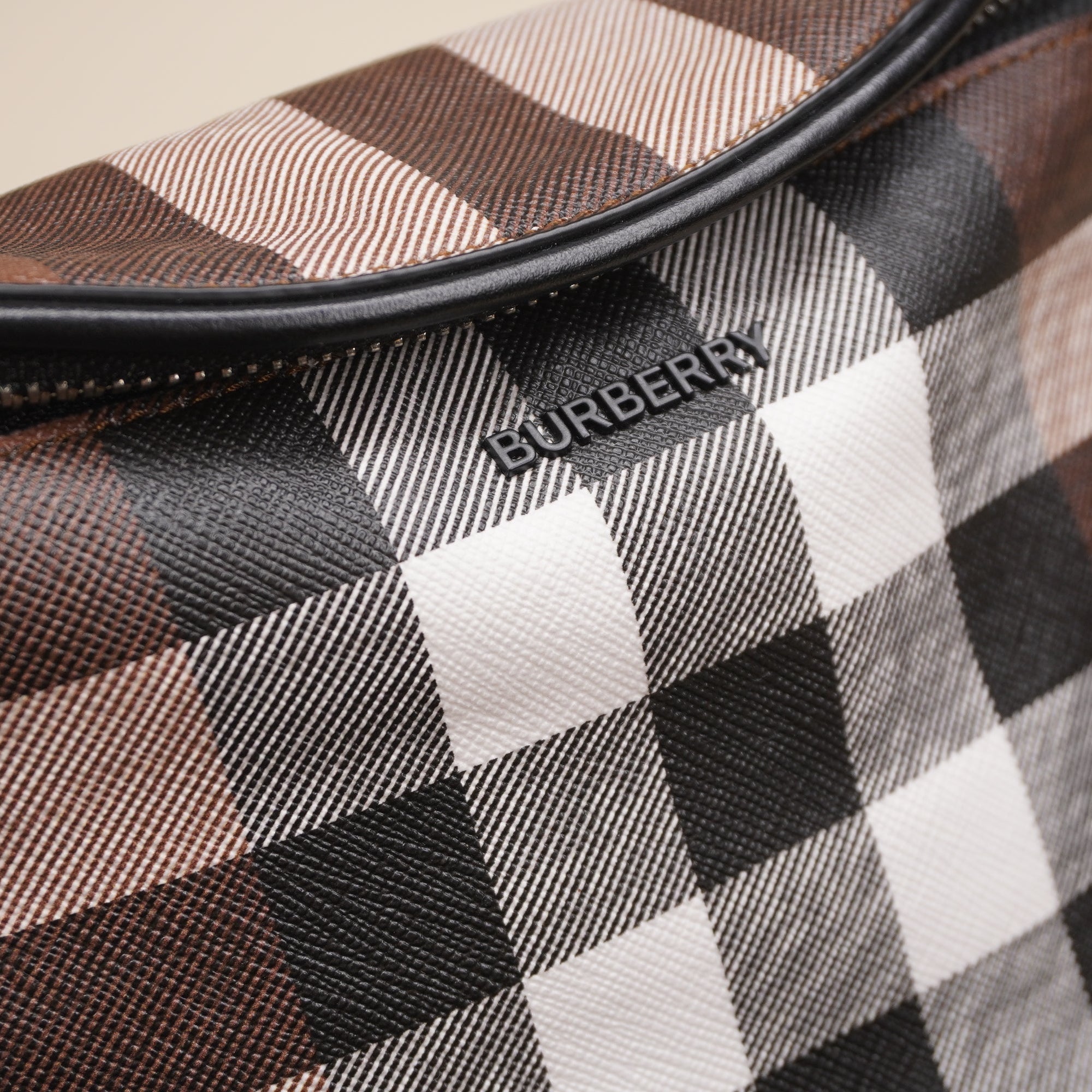 PRE-OWNED Brown Cason Check Canvas Bumbag 