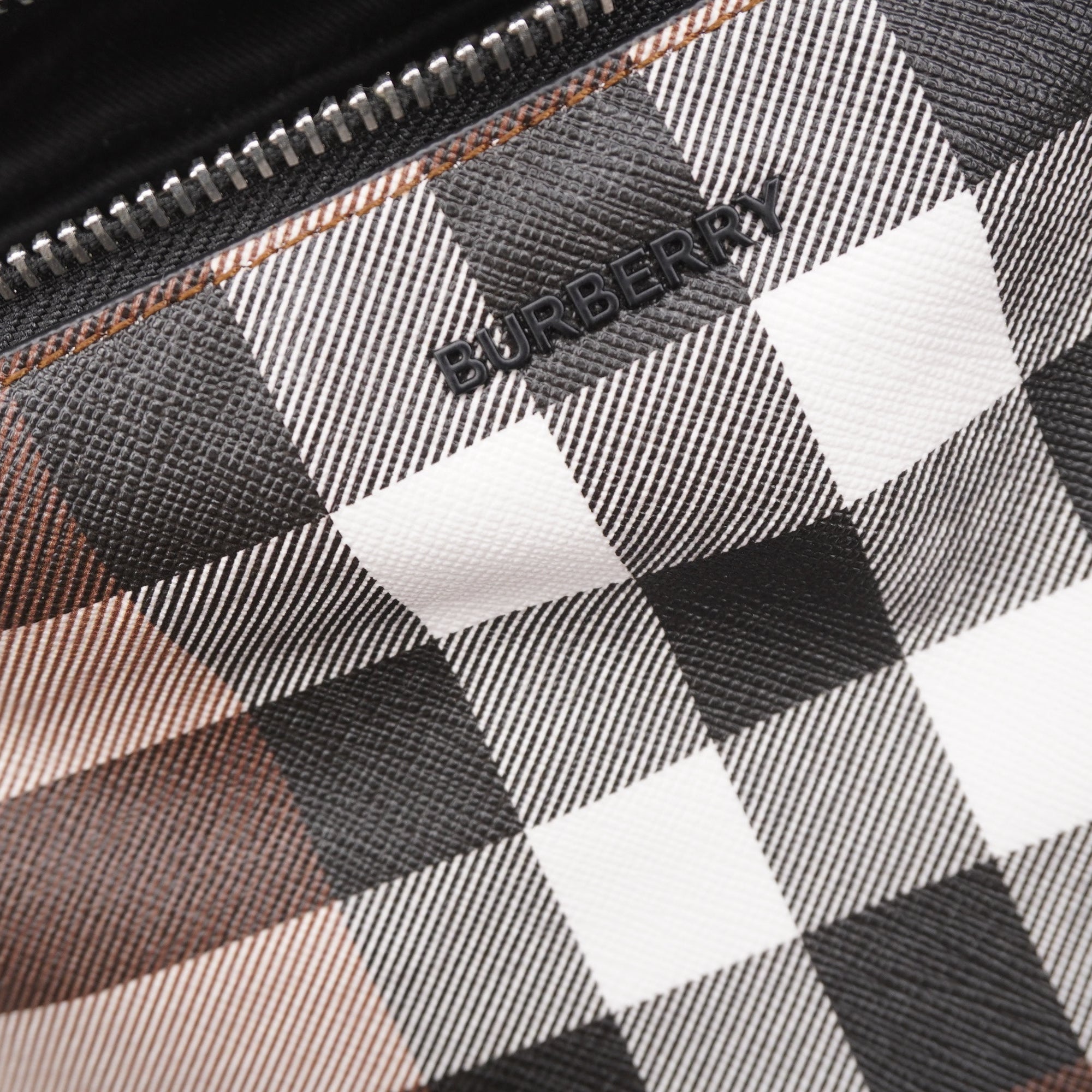 PRE-OWNED Brown Cason Check Canvas Bumbag 