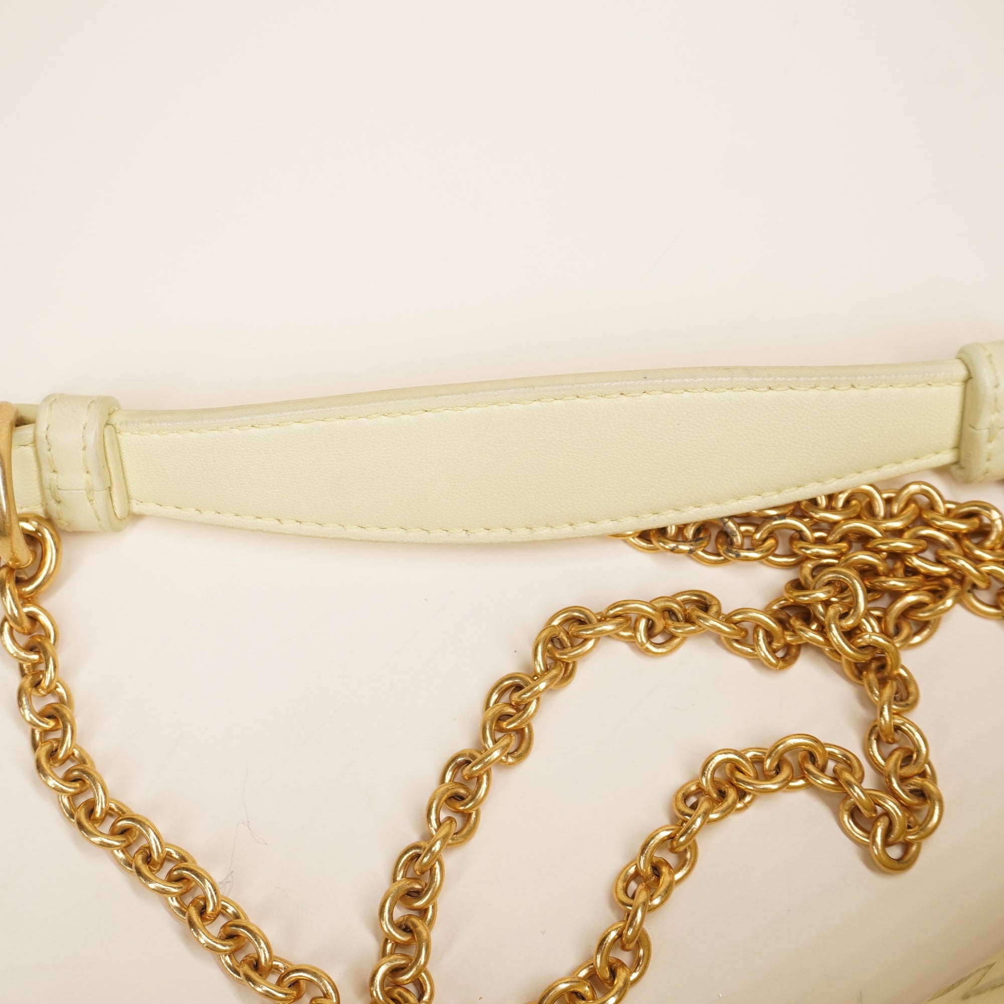 PRE-OWNED Butter Yellow Olympia Intrecciato Shoulder Bag