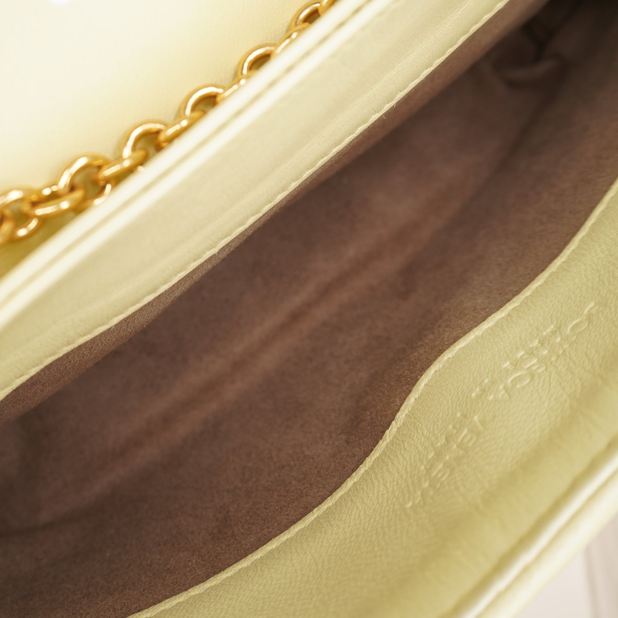 PRE-OWNED Butter Yellow Olympia Intrecciato Shoulder Bag