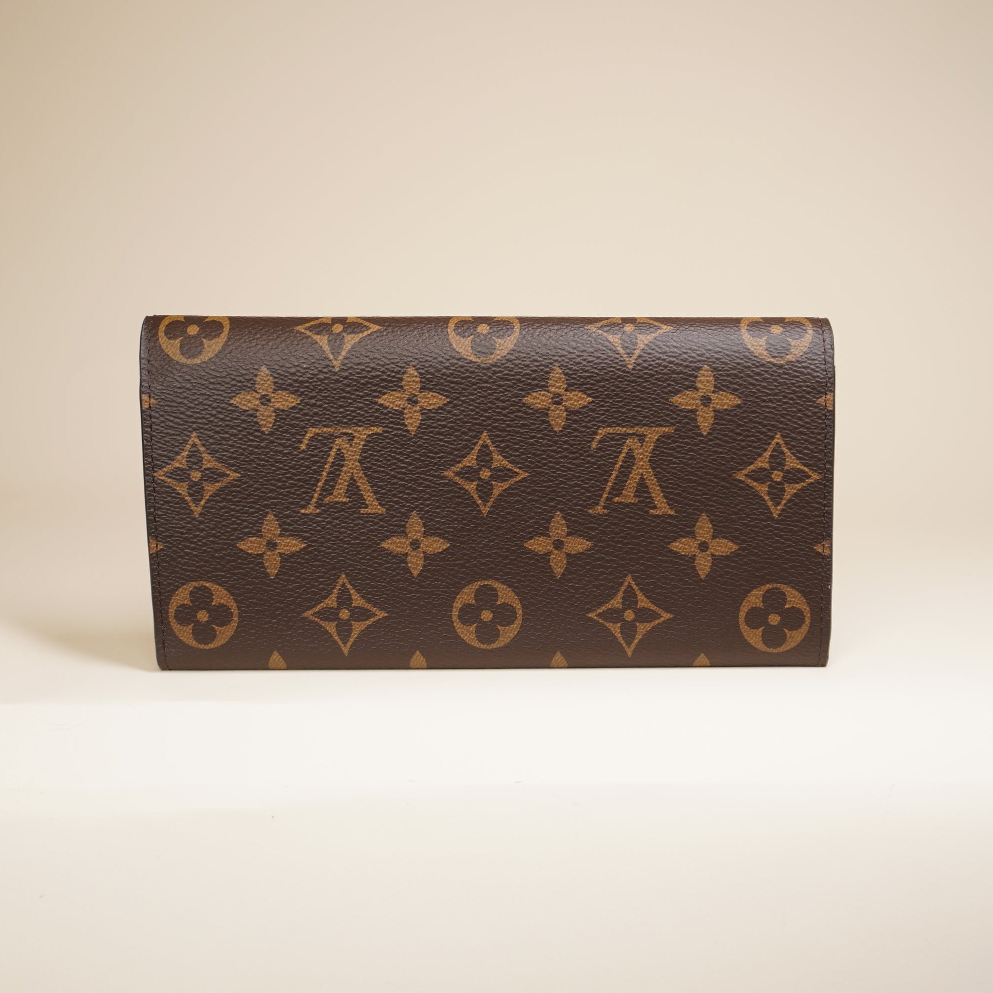 PRE-OWNED LV Monogram Emilie Long Wallet Red