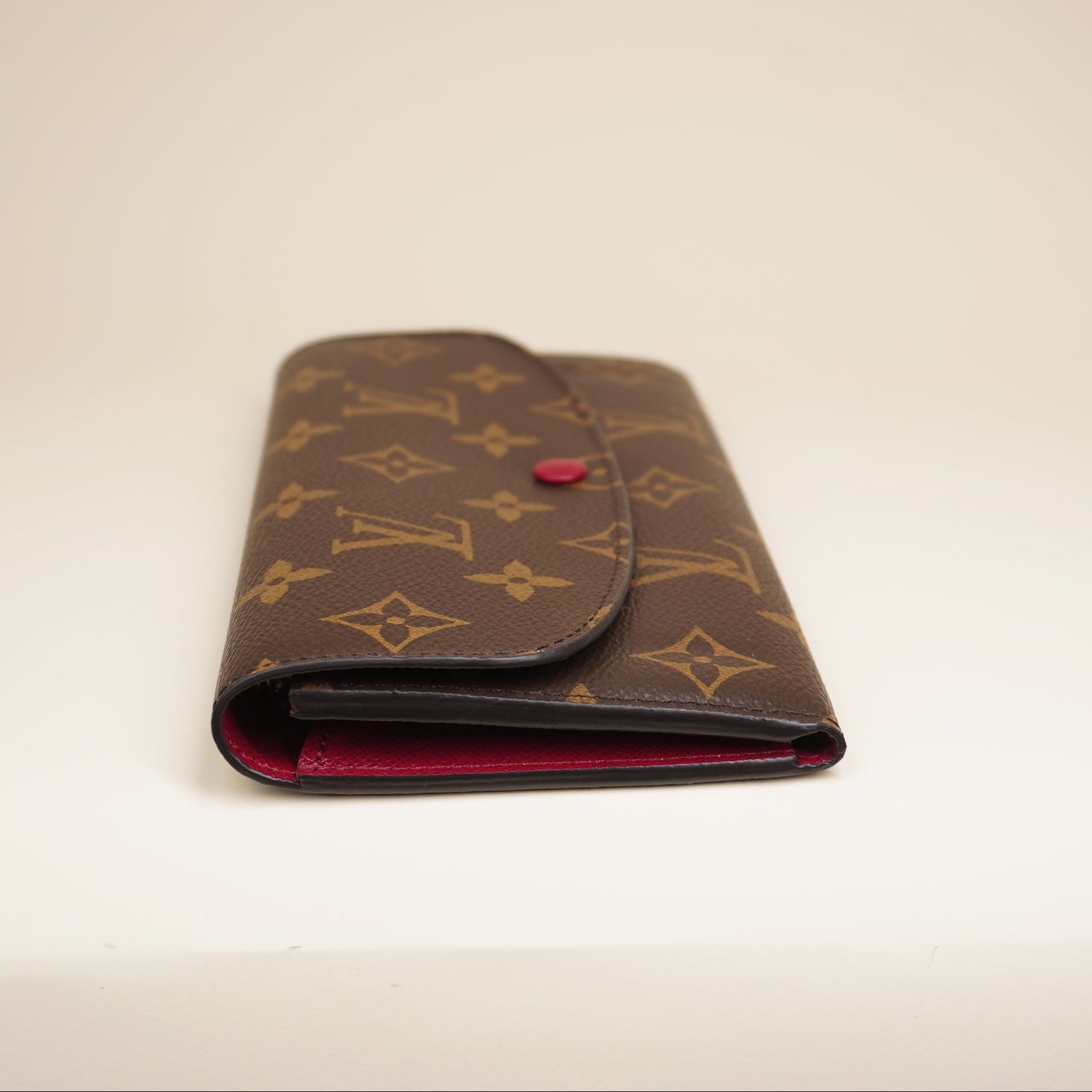 PRE-OWNED LV Monogram Emilie Long Wallet Red