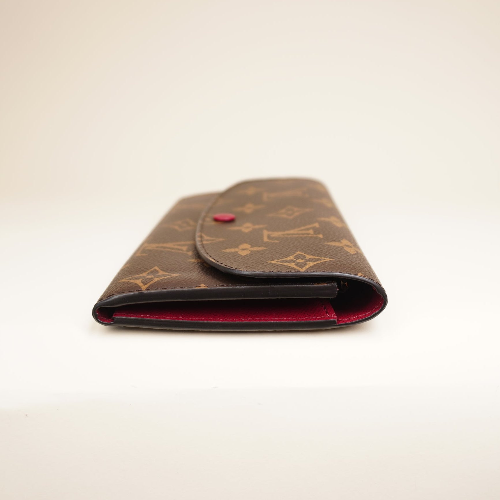 PRE-OWNED LV Monogram Emilie Long Wallet Red