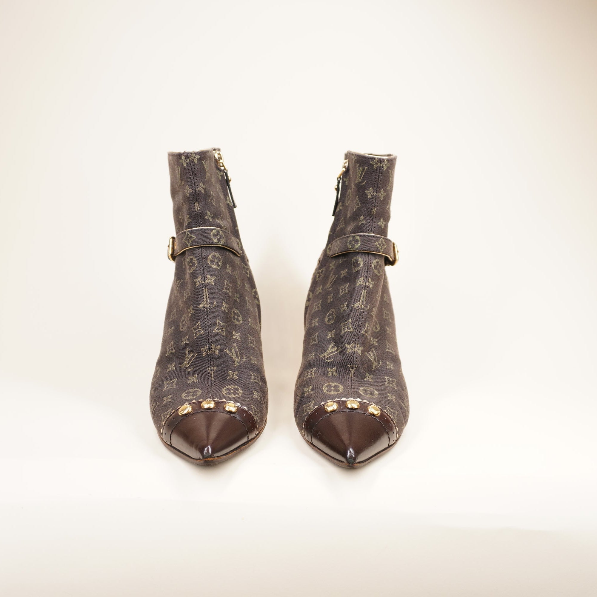 PRE-OWNED LV Mimosa Mini Lin Ankel Boots 37