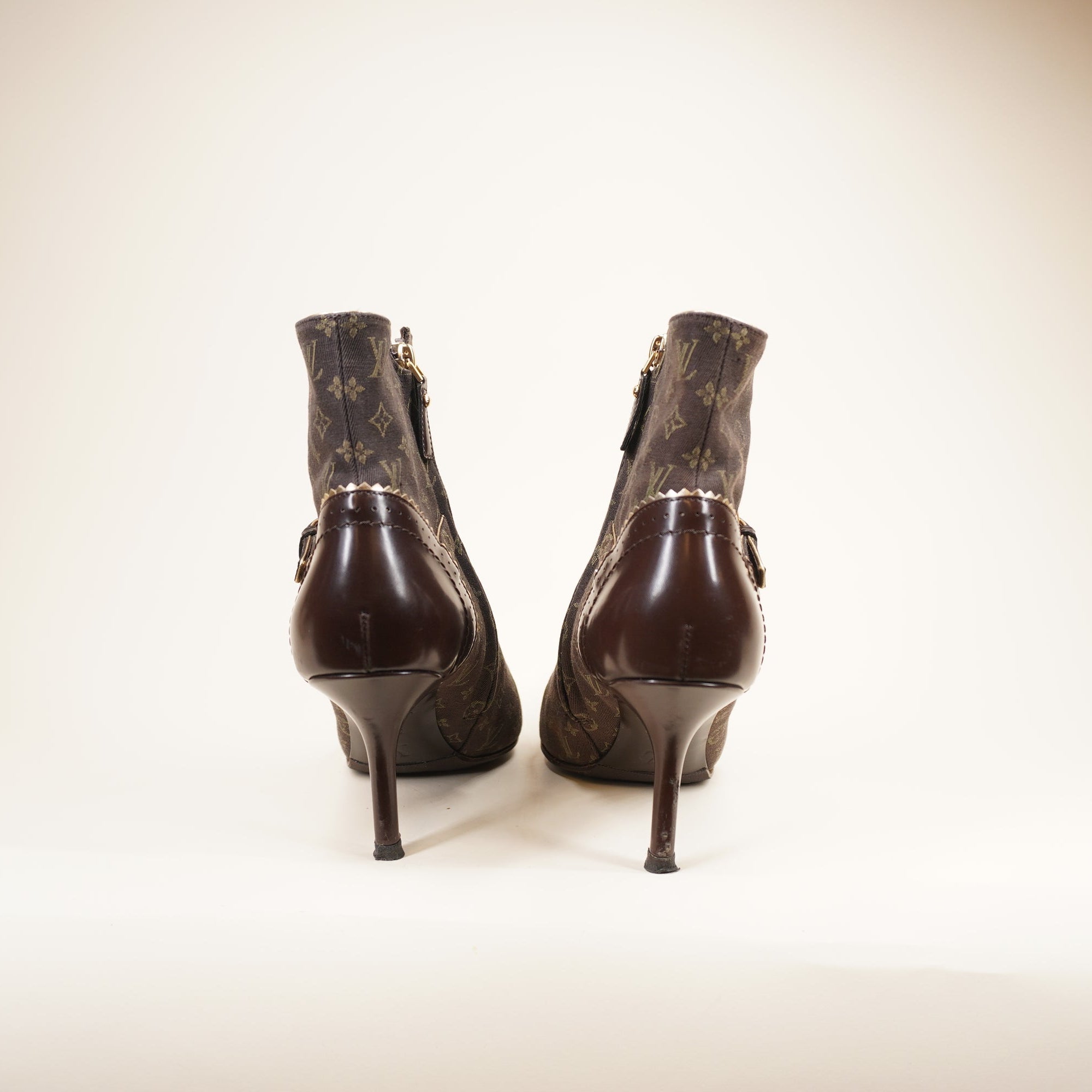 PRE-OWNED LV Mimosa Mini Lin Ankel Boots 37