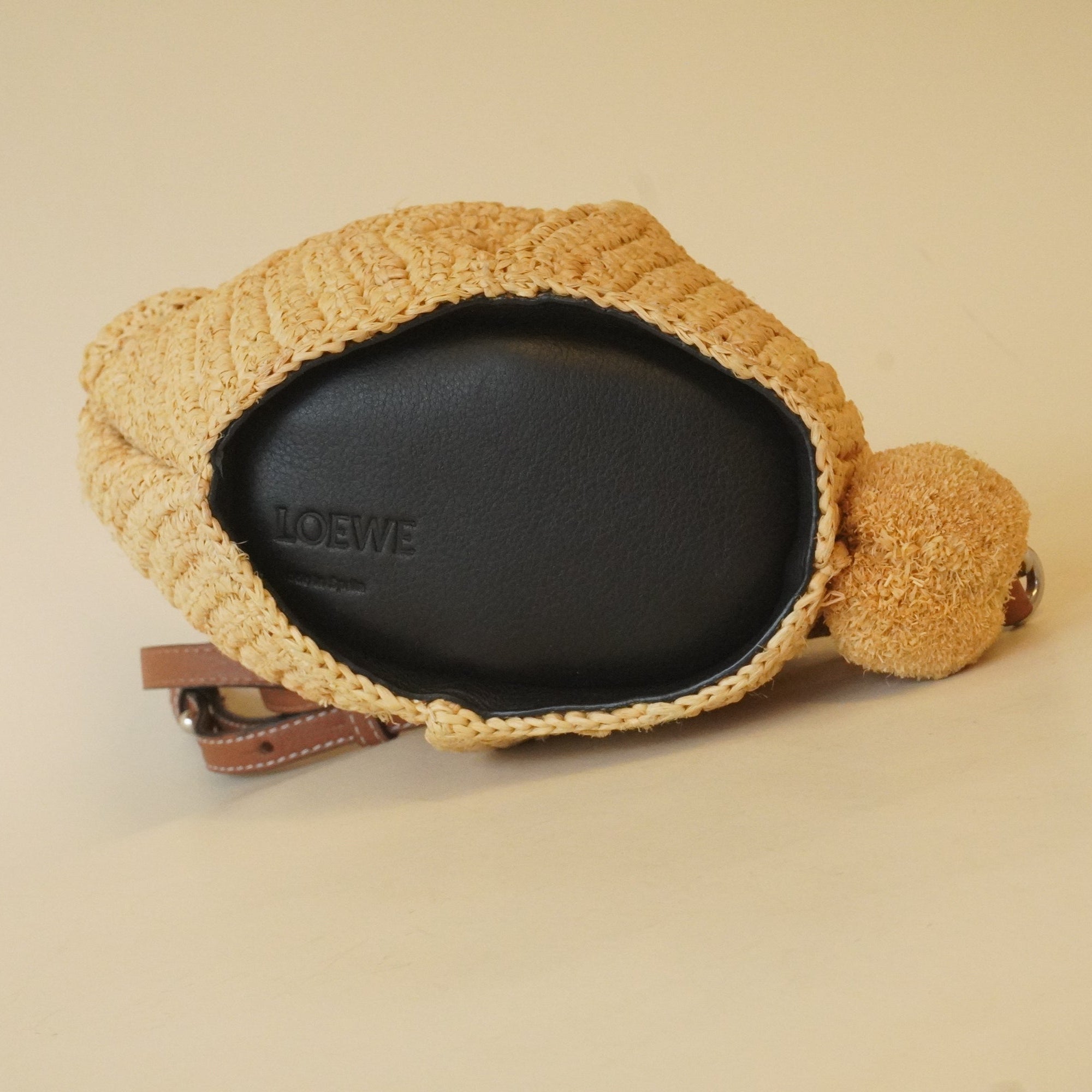 PRE-OWNED Mini Bunny Raffia Crossbody Bag