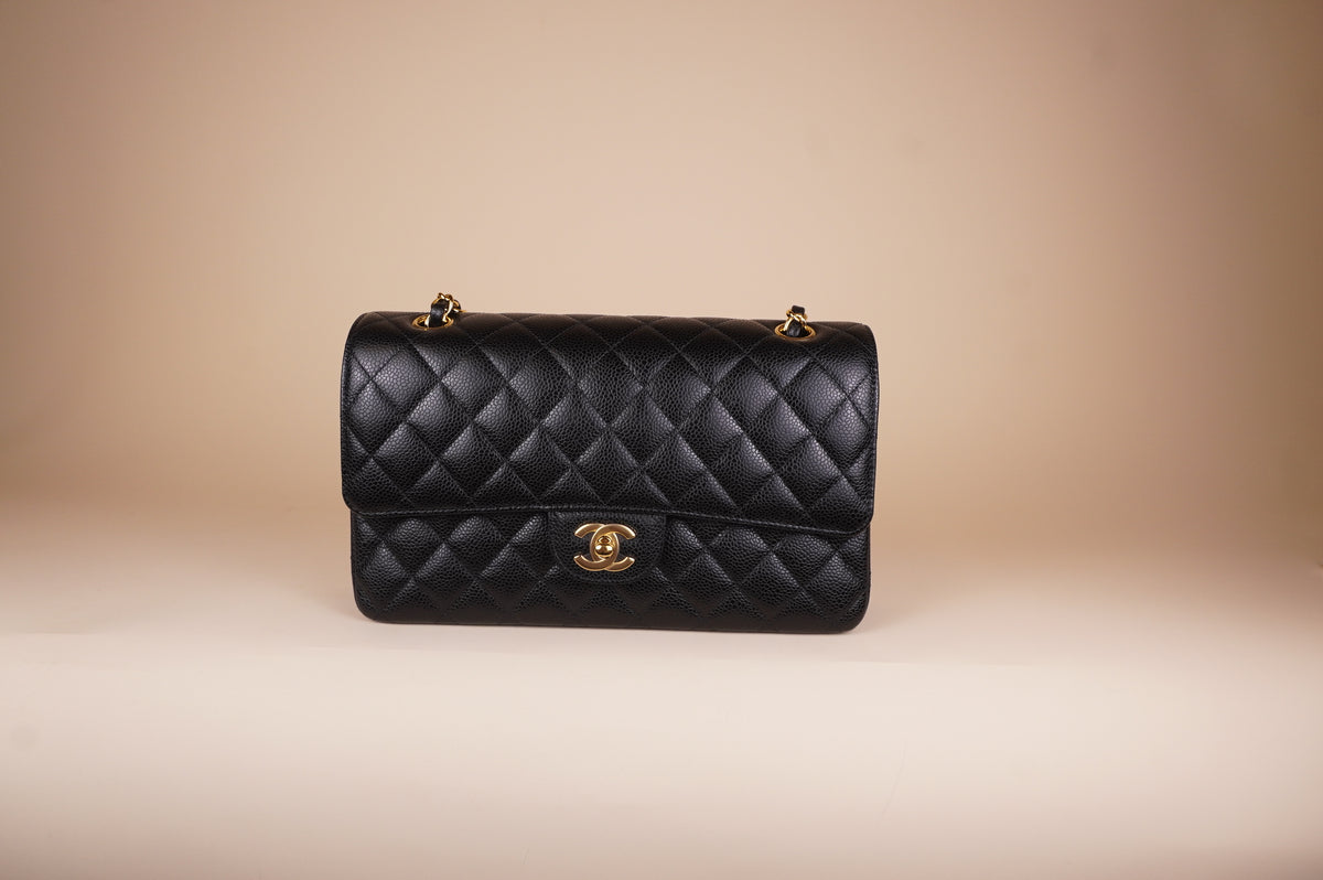 PRE-OWNED CC Classic Flap Black Caviar Medium