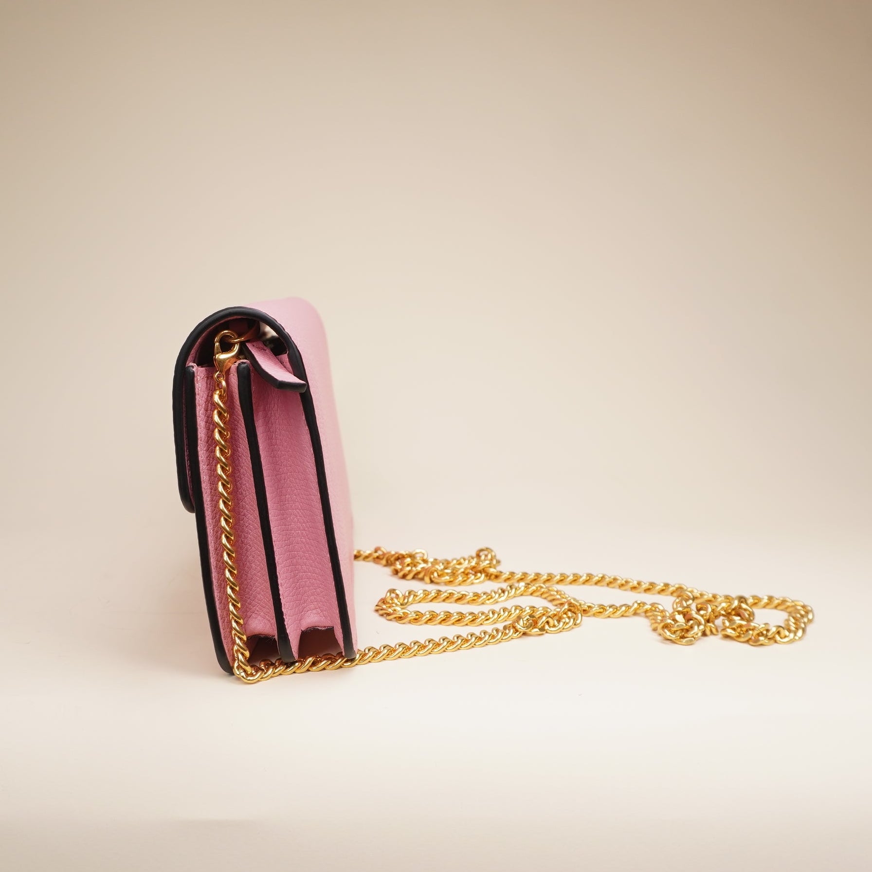 PRE-OWNED Pink Vlogo Crossbody Bag &amp; Card Holder Combo