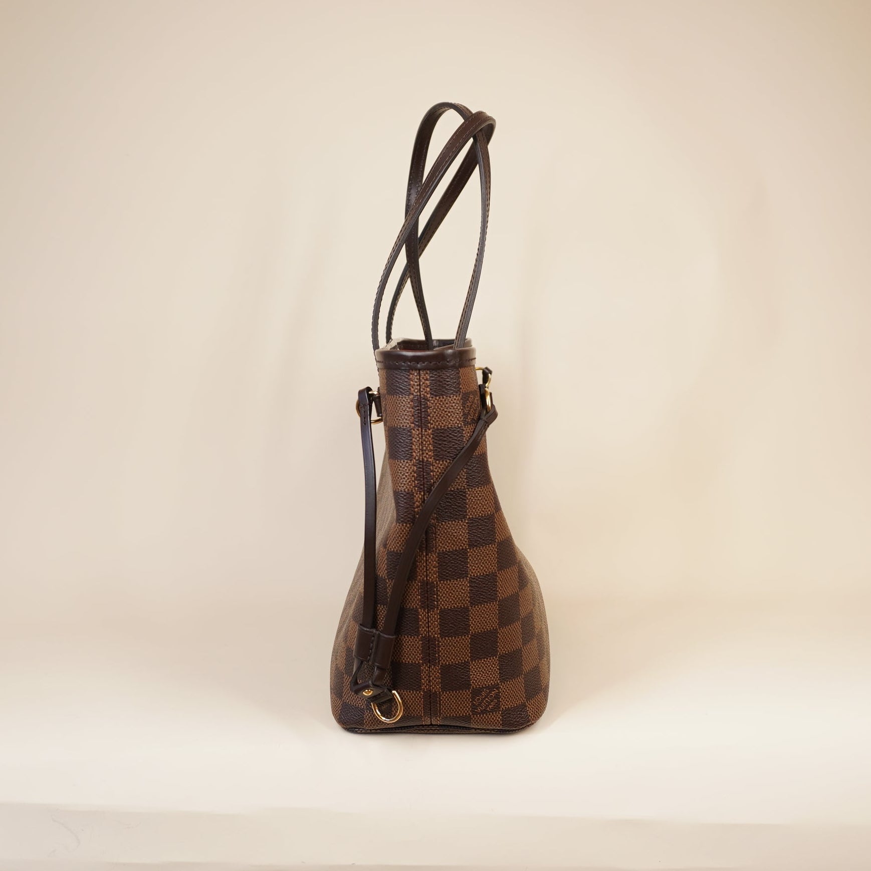 PRE-OWNED LV Neverfull PM Damier Ebene Shoulder Bag
