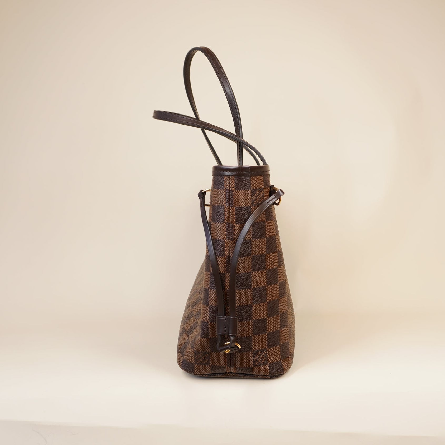 PRE-OWNED LV Neverfull PM Damier Ebene Shoulder Bag