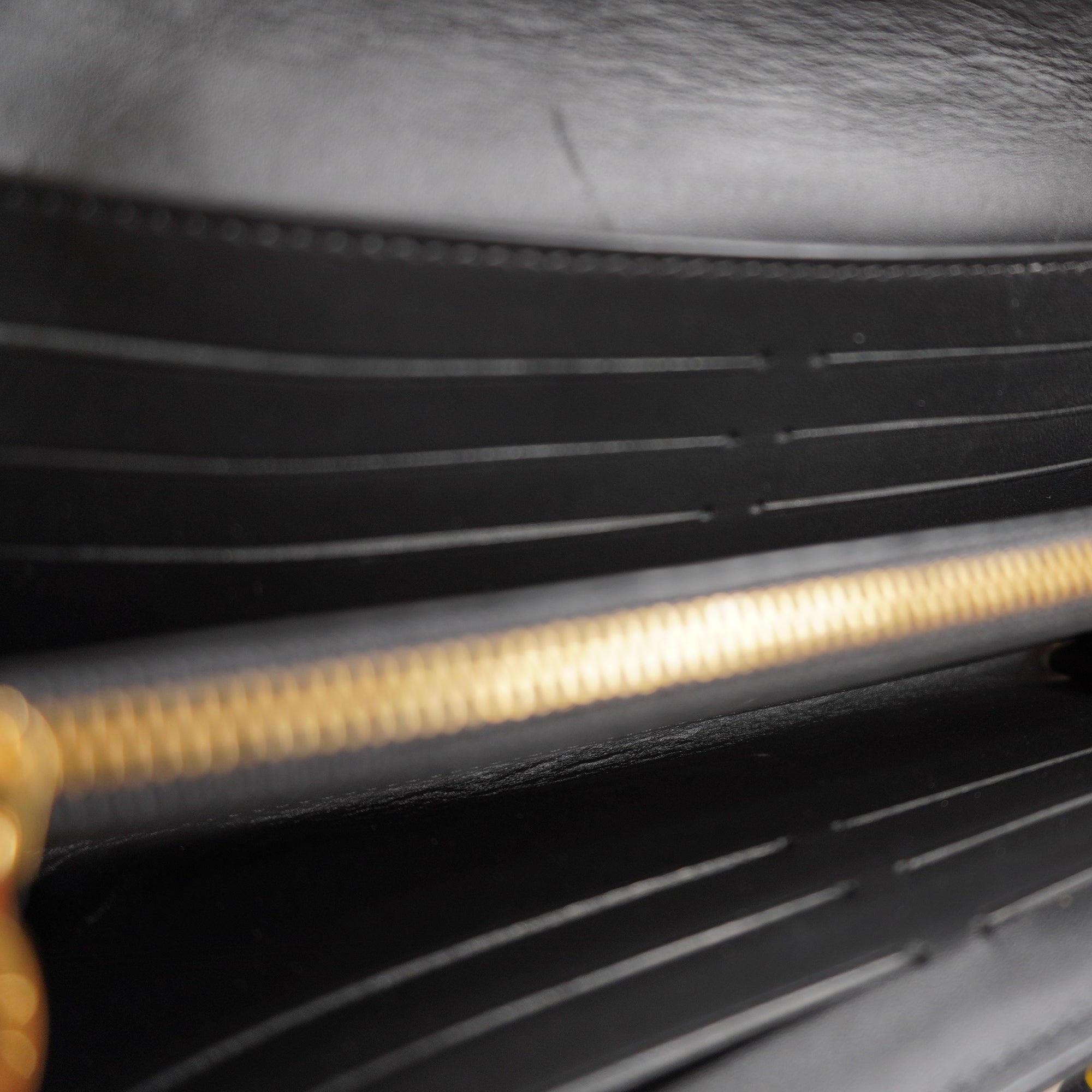 PRE-OWNED New Wave Long Wallet Limited Edition Love Lock Quilted Leather Black