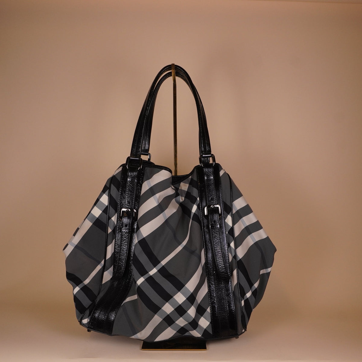 PRE-OWNED Beat Check Nylon Tote Bag