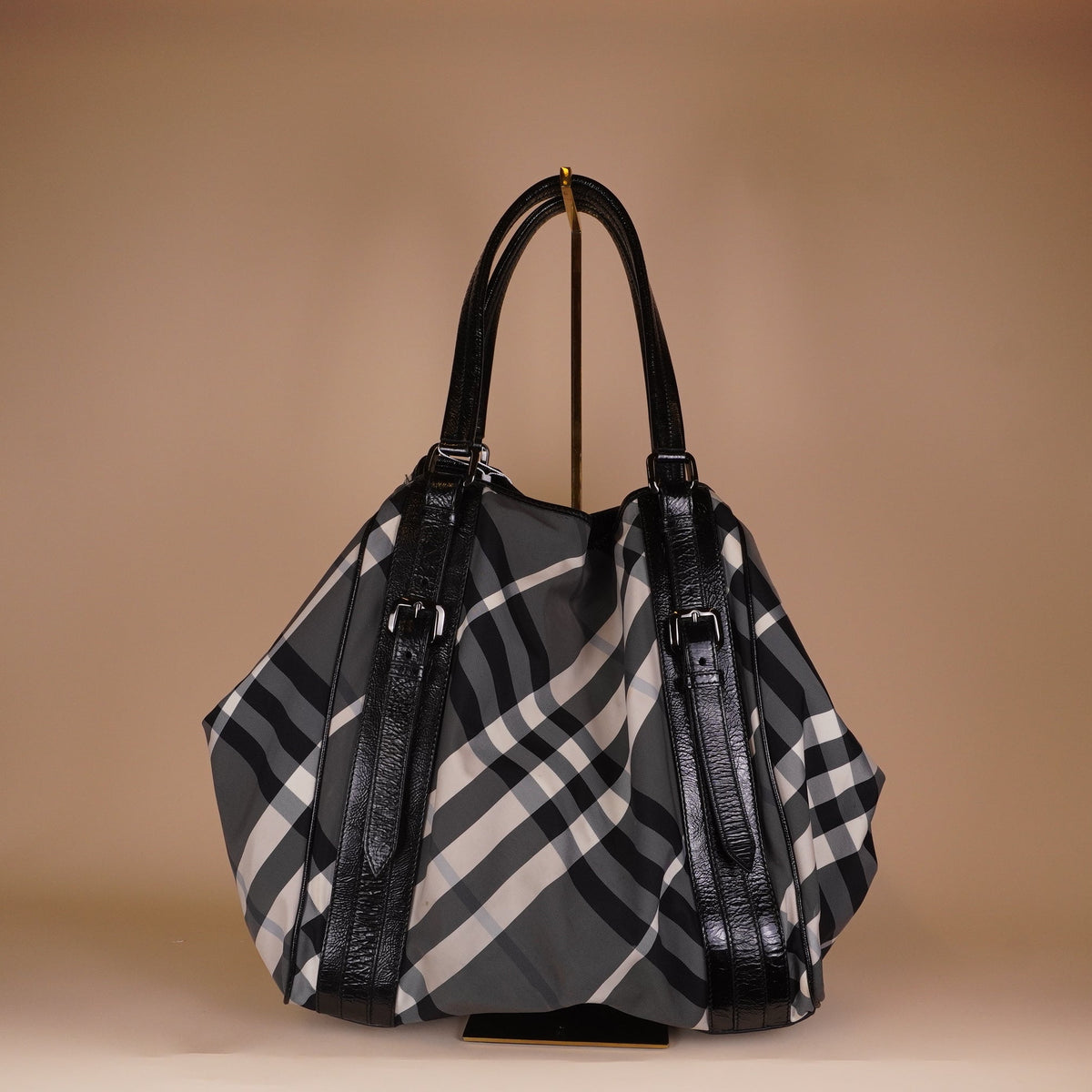 PRE-OWNED Beat Check Nylon Tote Bag