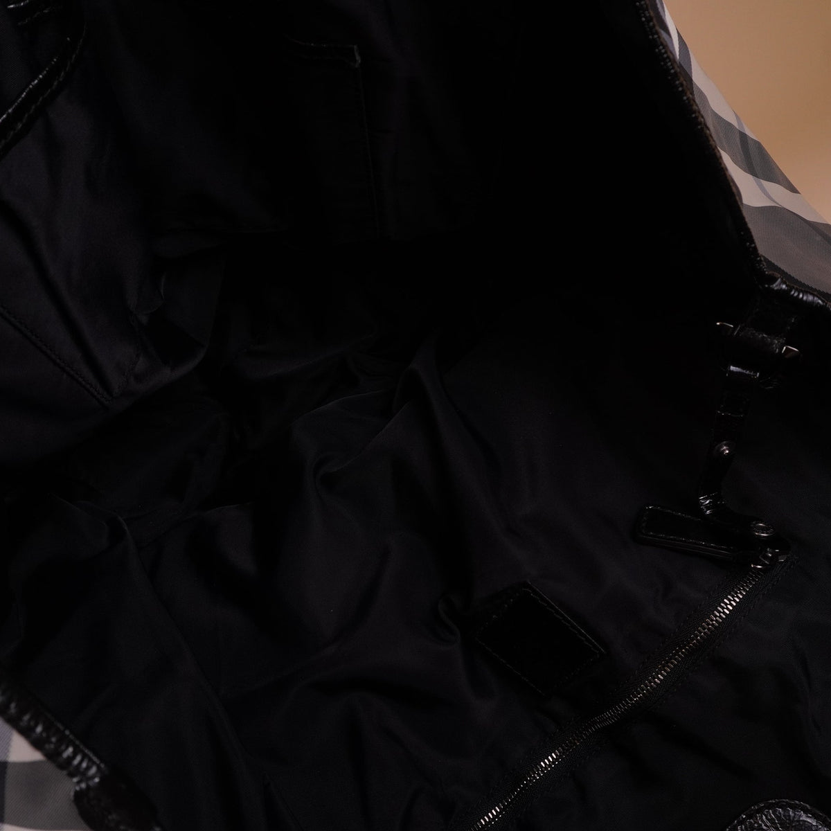 PRE-OWNED Beat Check Nylon Tote Bag
