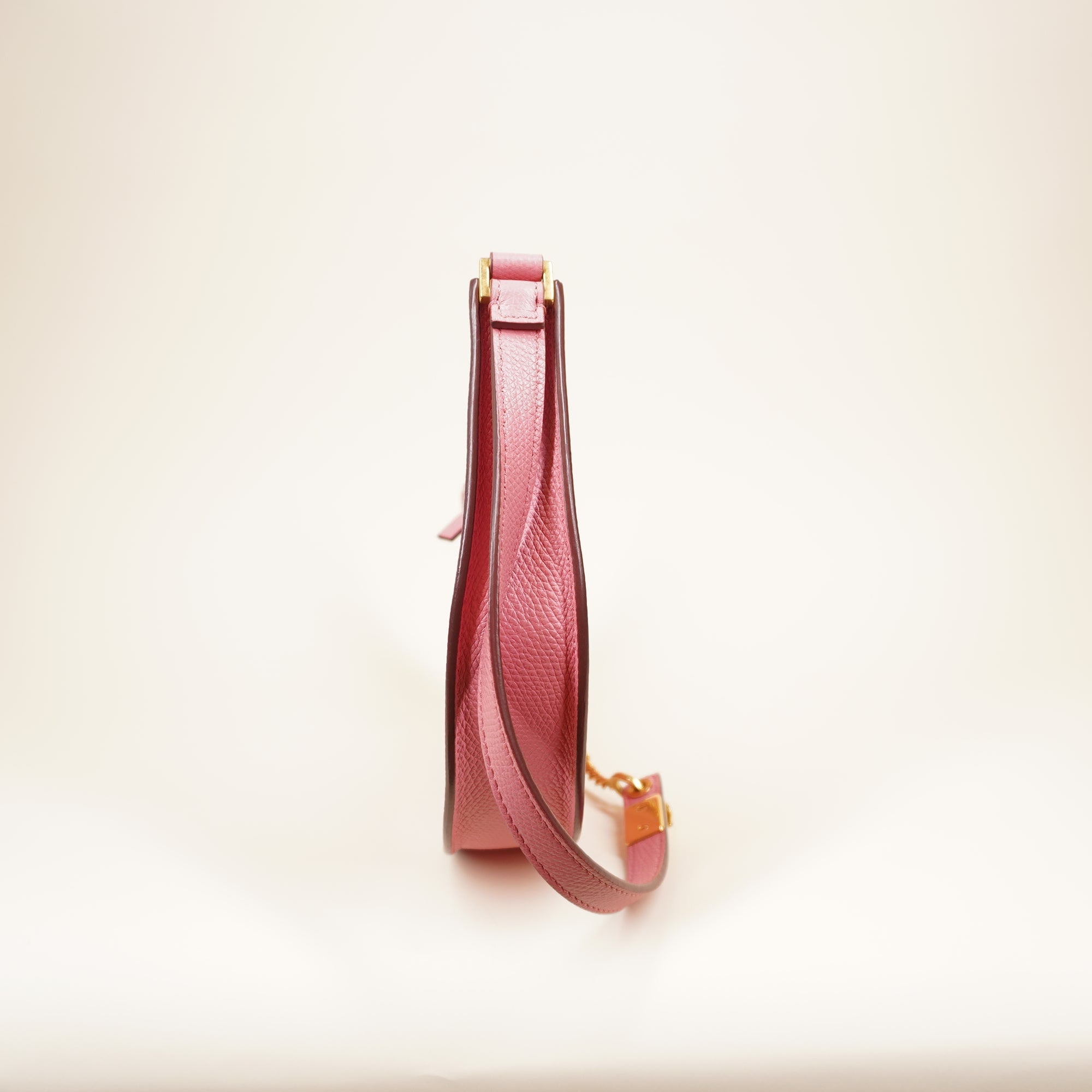 PRE-OWNED Pink Vlogo Mini Leather Hobo Shoulder Bag