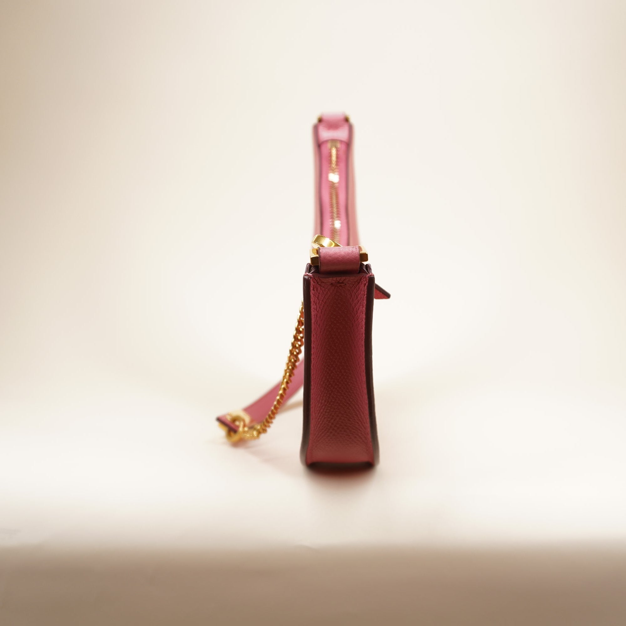 PRE-OWNED Pink Vlogo Mini Leather Hobo Shoulder Bag