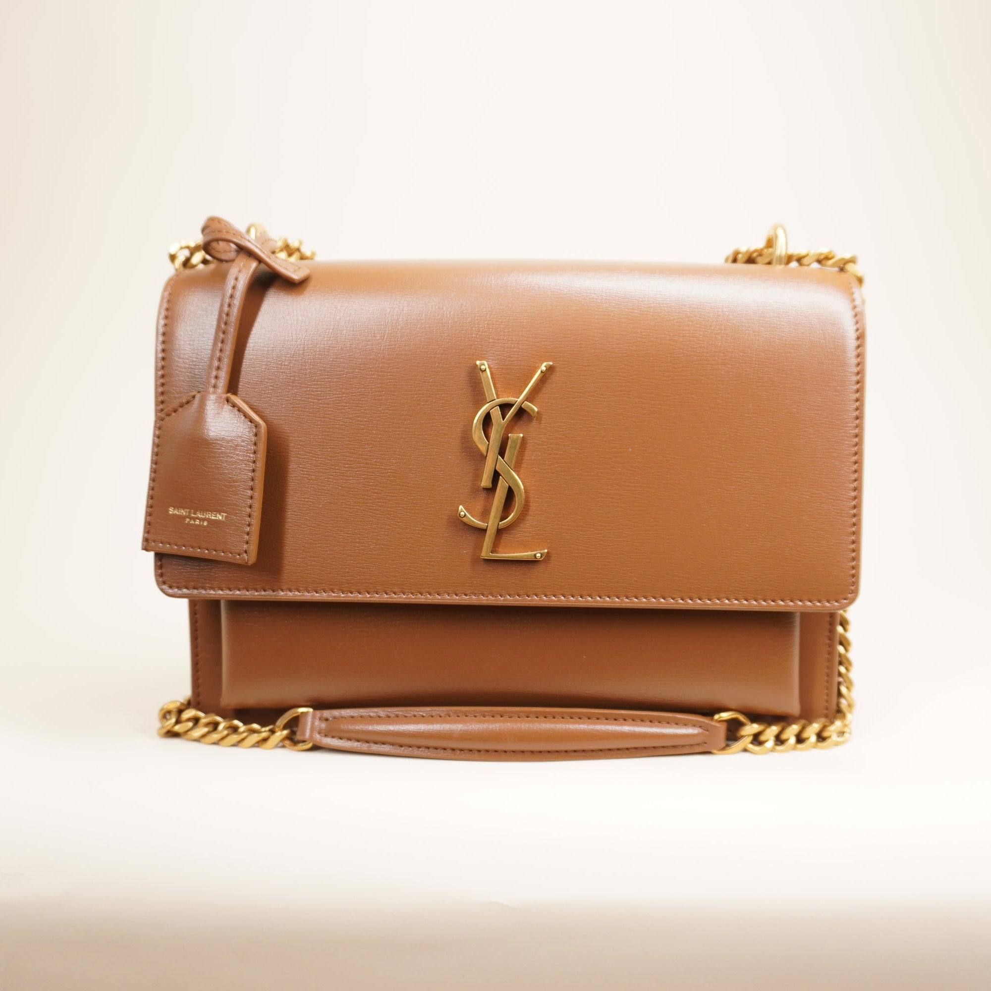 PRE-OWNED Brown Sunset Smooth Leather Shoulder Bag