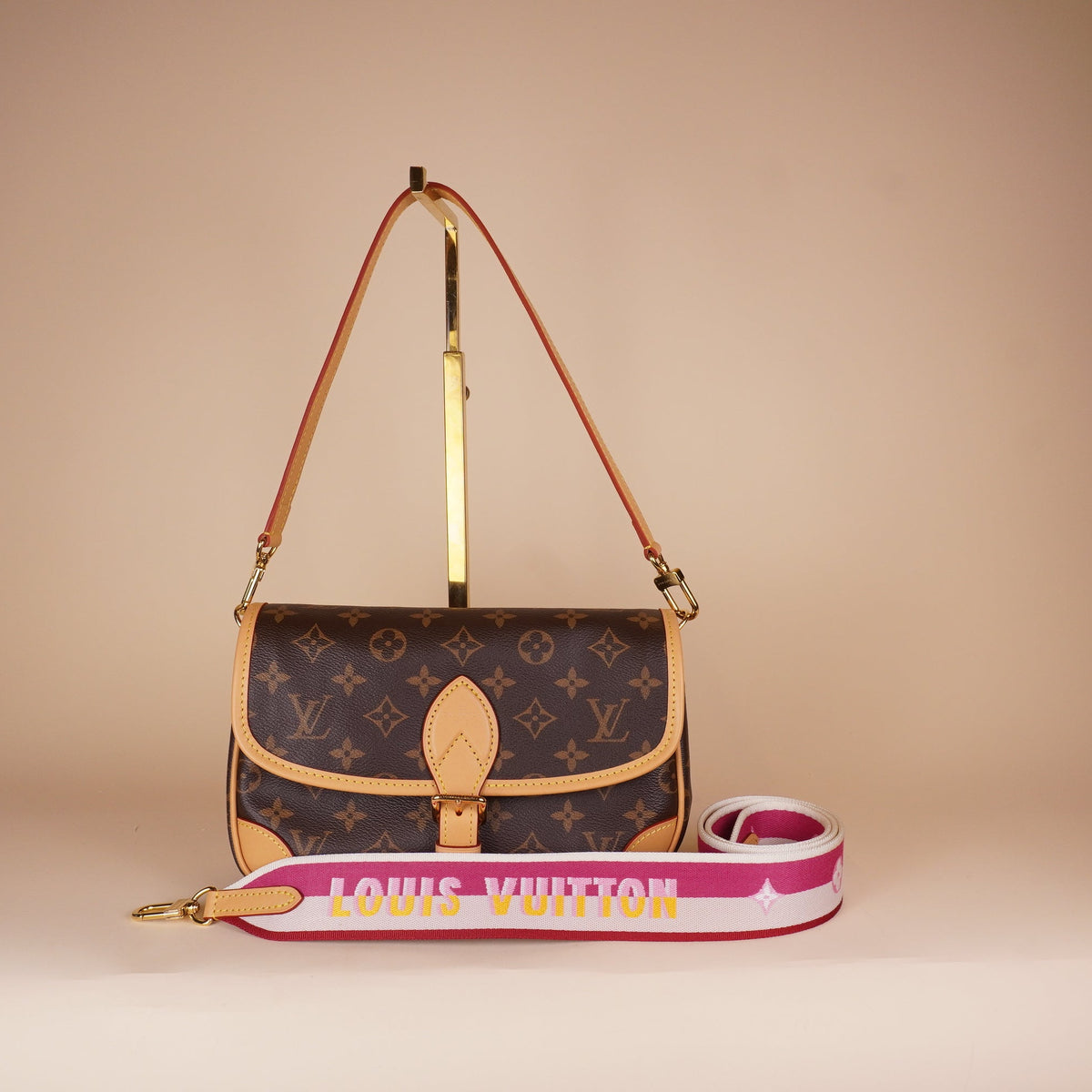 PRE-OWNED LV Monogram Canvas Fuchsia Diane Bag