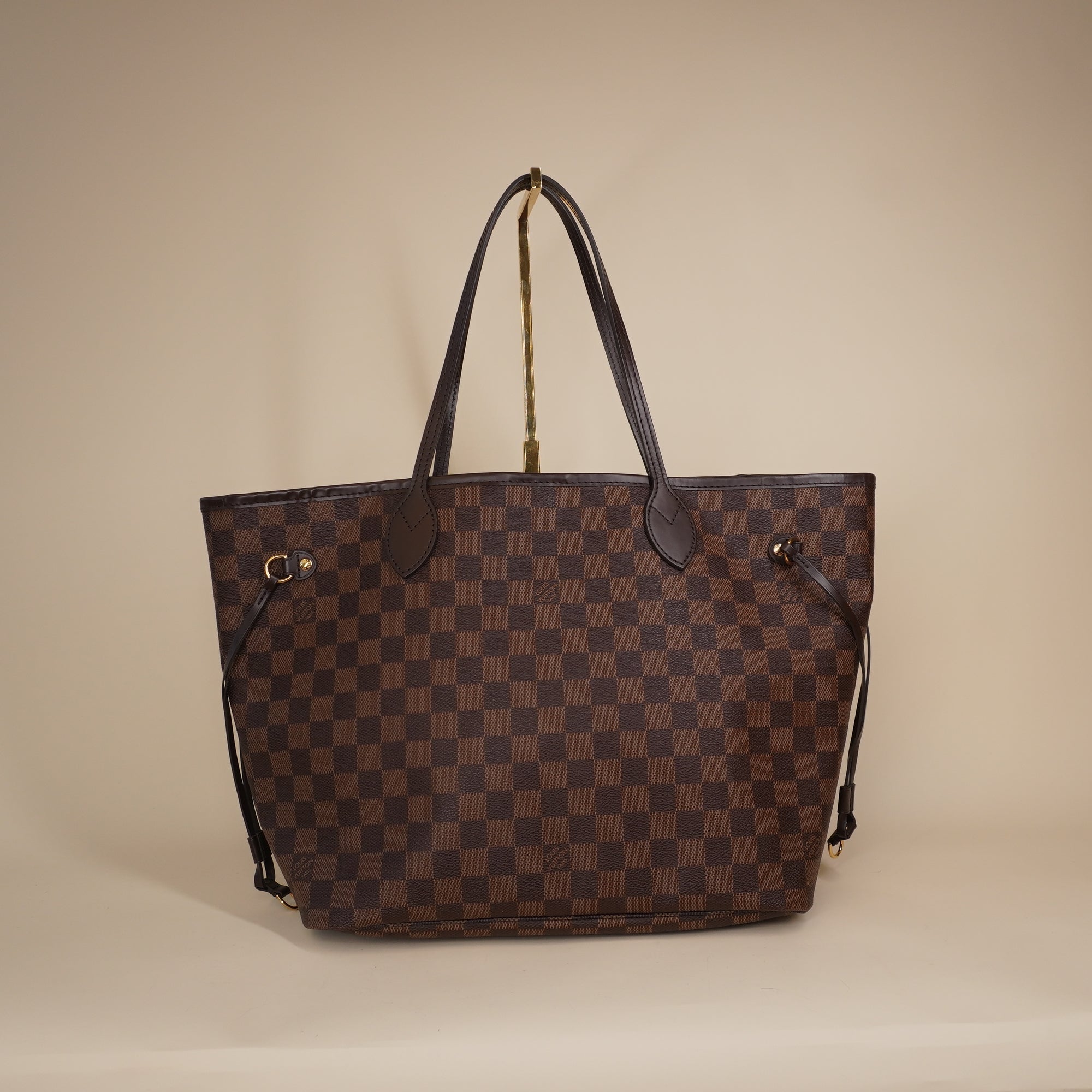 PRE-OWNED LV Damier Ebene Canvas Neverfull MM Shoulder Bag