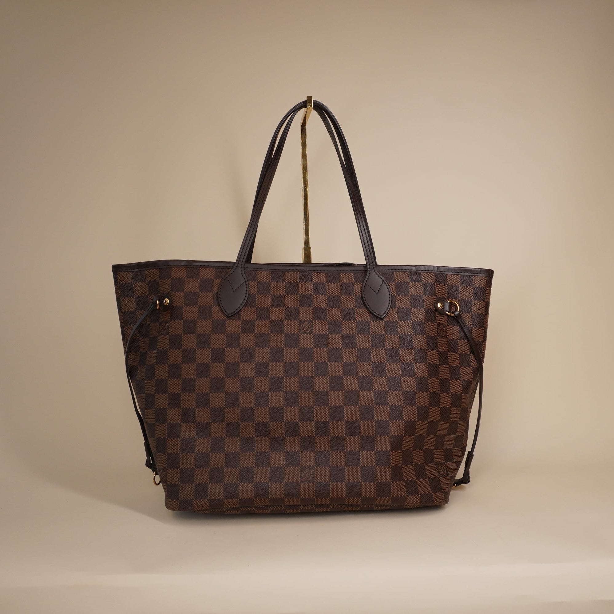 PRE-OWNED LV Neverfull MM Damier Ebene Canvas Shoulder Bag