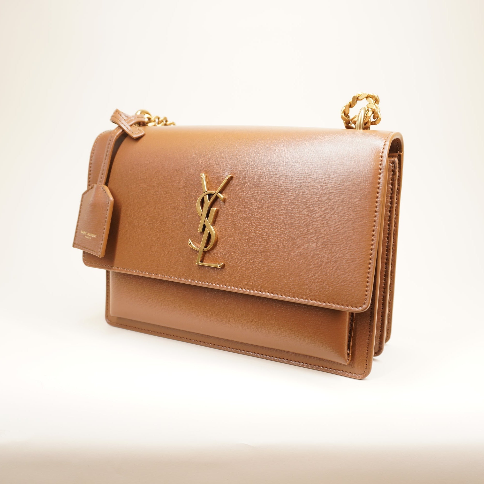 PRE-OWNED Brown Sunset Smooth Leather Shoulder Bag