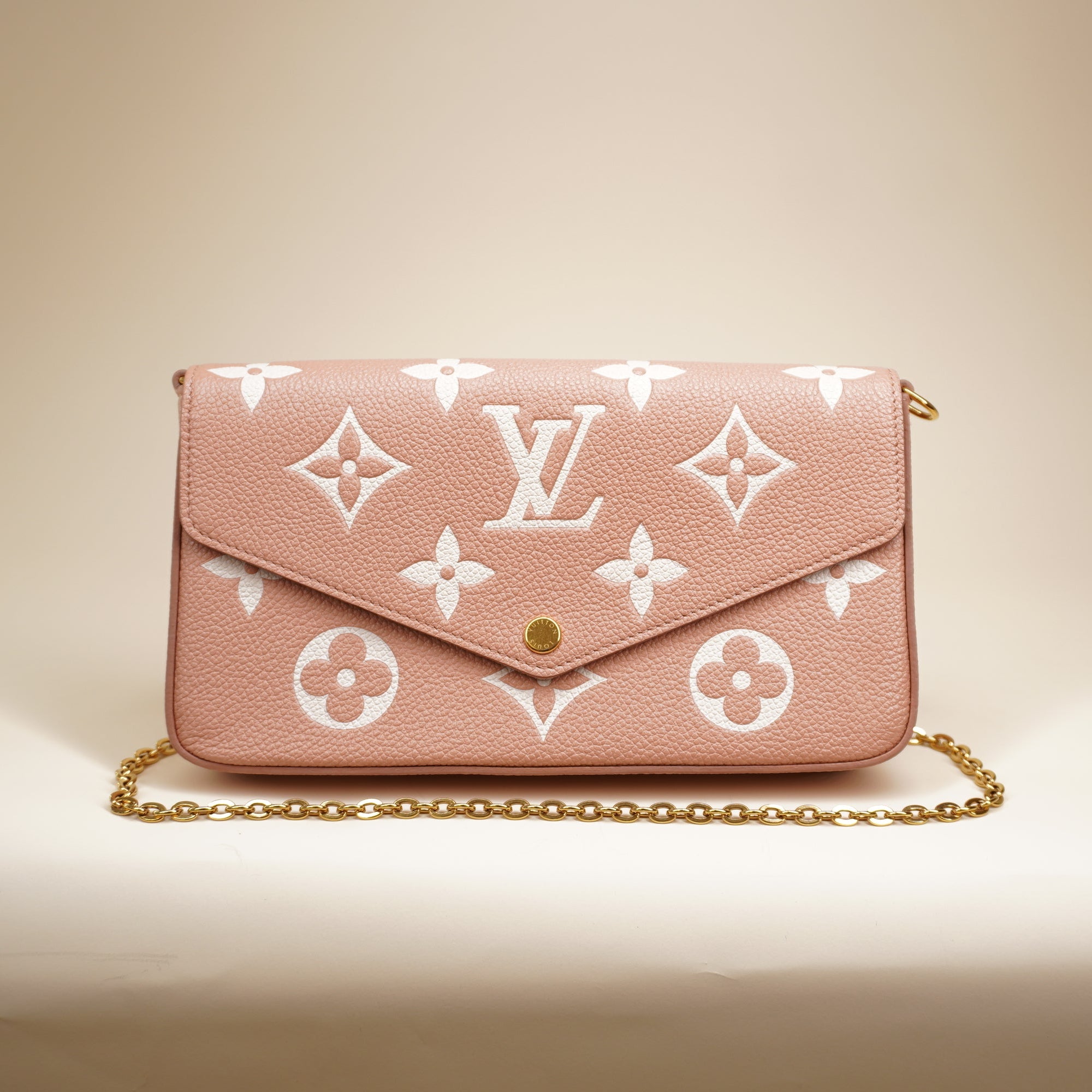 PRE-OWNED LV Trianon Empreinte Monogram Giant Felicie Pochette Shoulder Bag