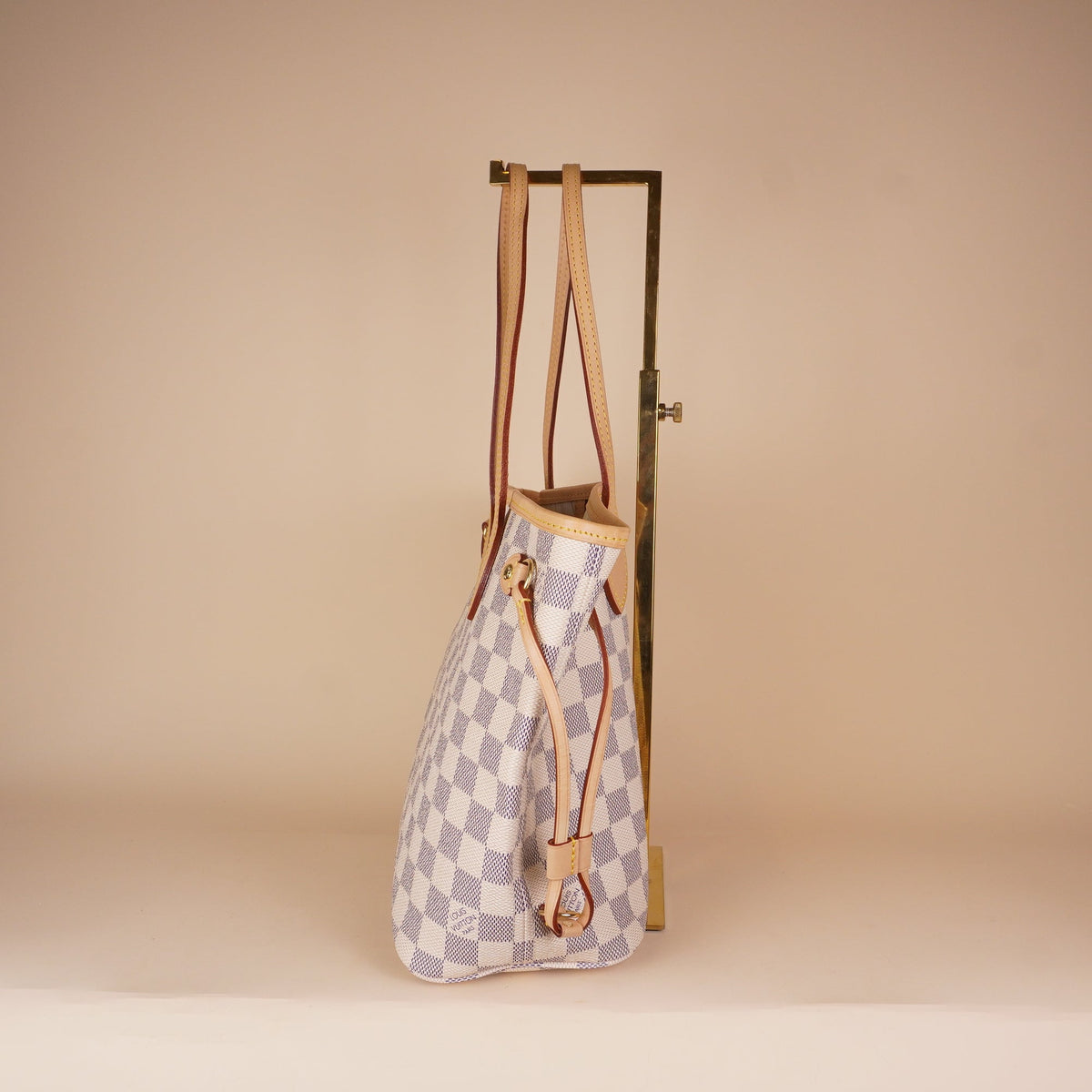 PRE-OWNED LV Damier Azur Canvas Neverfull PM Shoulder Bag with Pouch