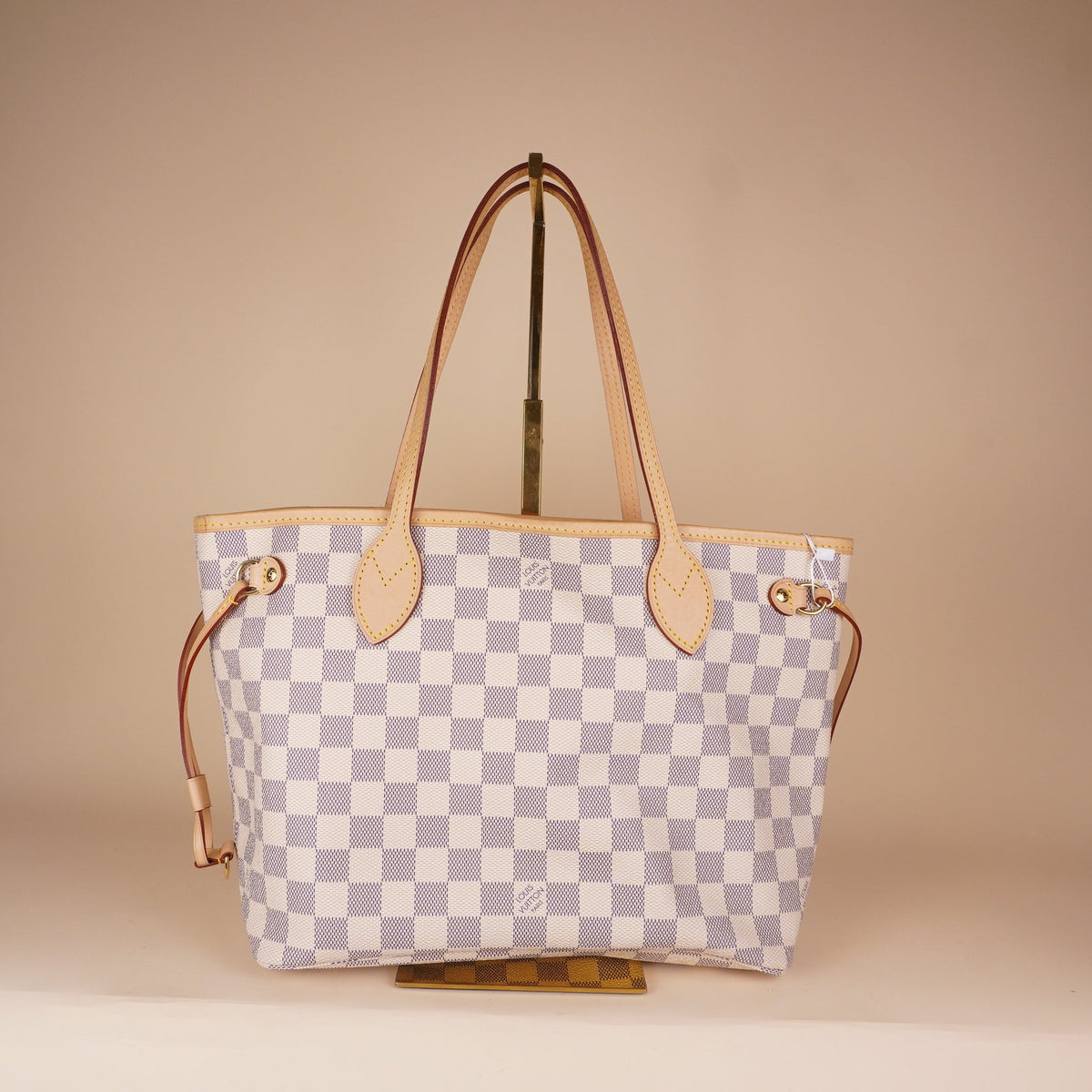 PRE-OWNED LV Damier Azur Canvas Neverfull PM Shoulder Bag with Pouch