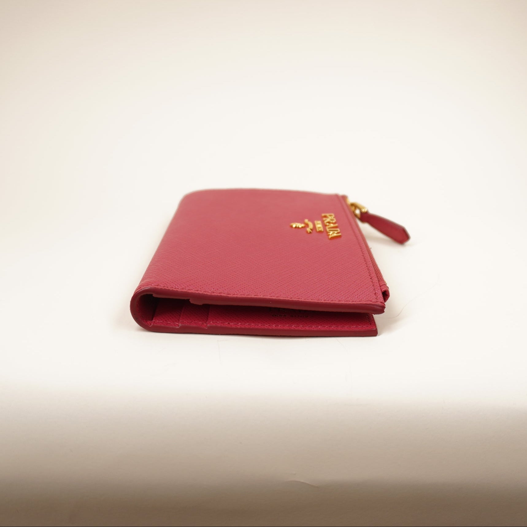 PRE-OWNED Pink Saffiano Leather Wallet