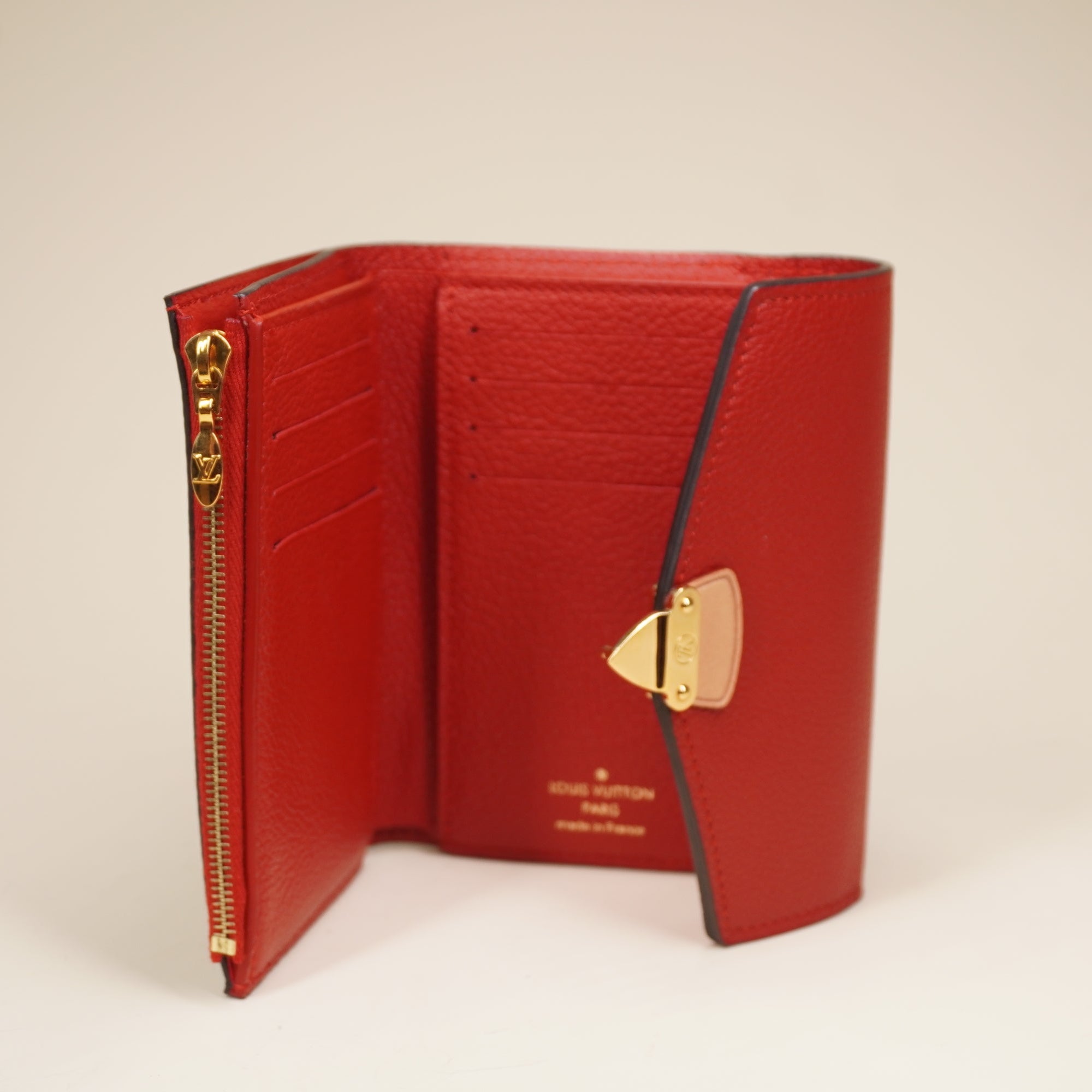 PRE-OWNED LV Pallas Wallet NM Monogram Canvas and Calfskin Compact