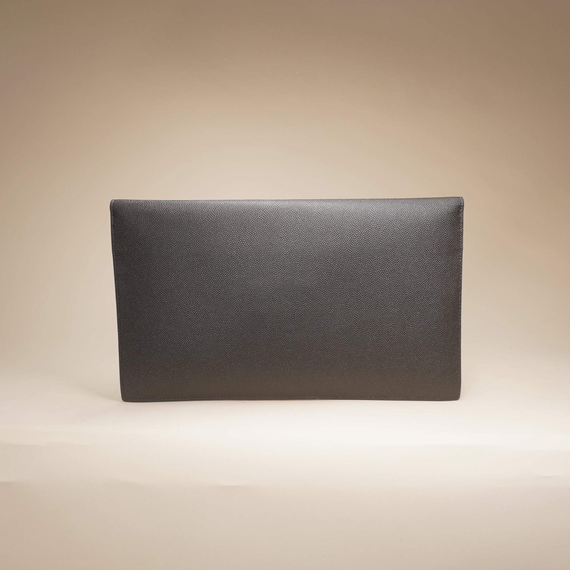 PRE-OWNED Grey Uptown Pouch in Grain de Poudre