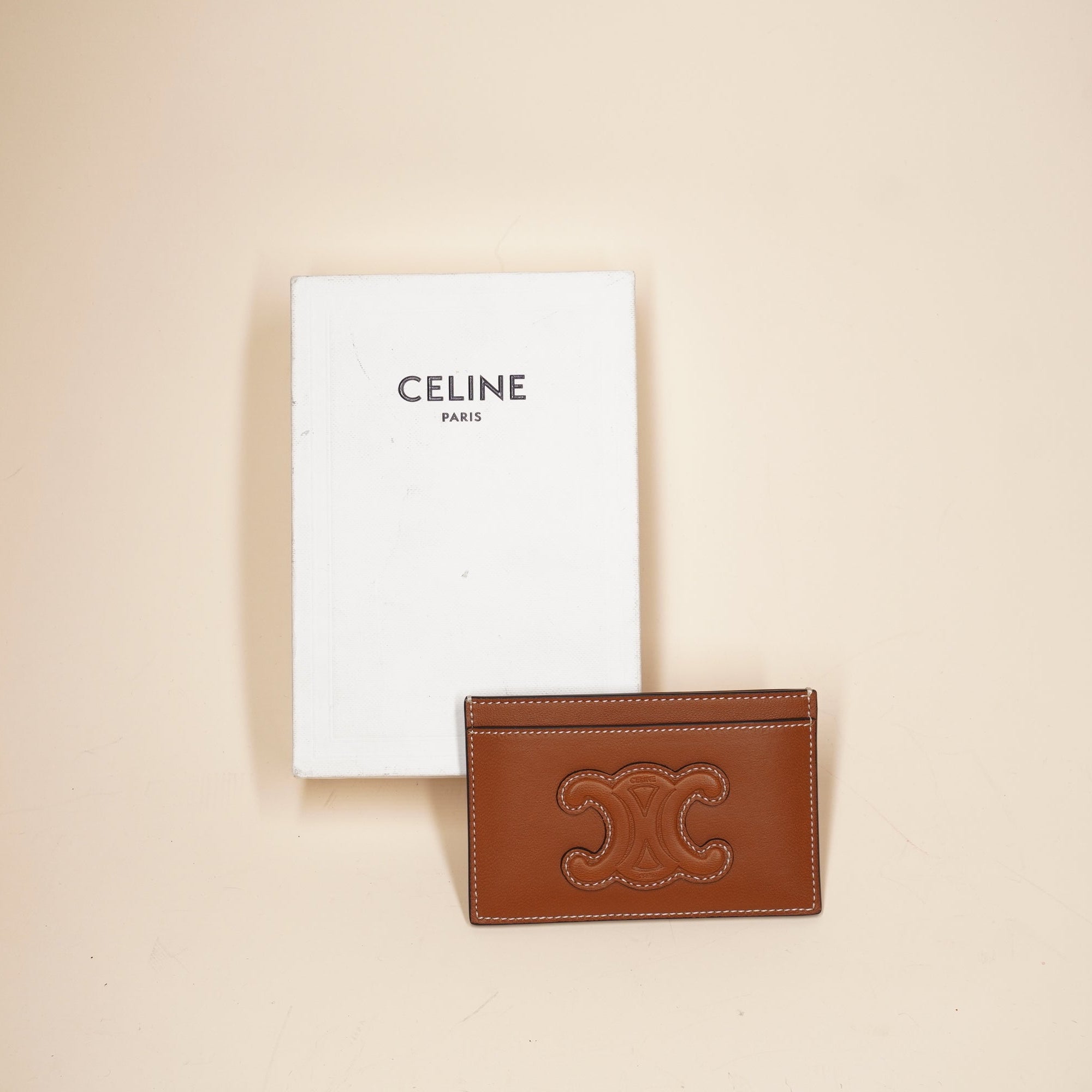 PRE-OWNED Leather Brown Card Holder