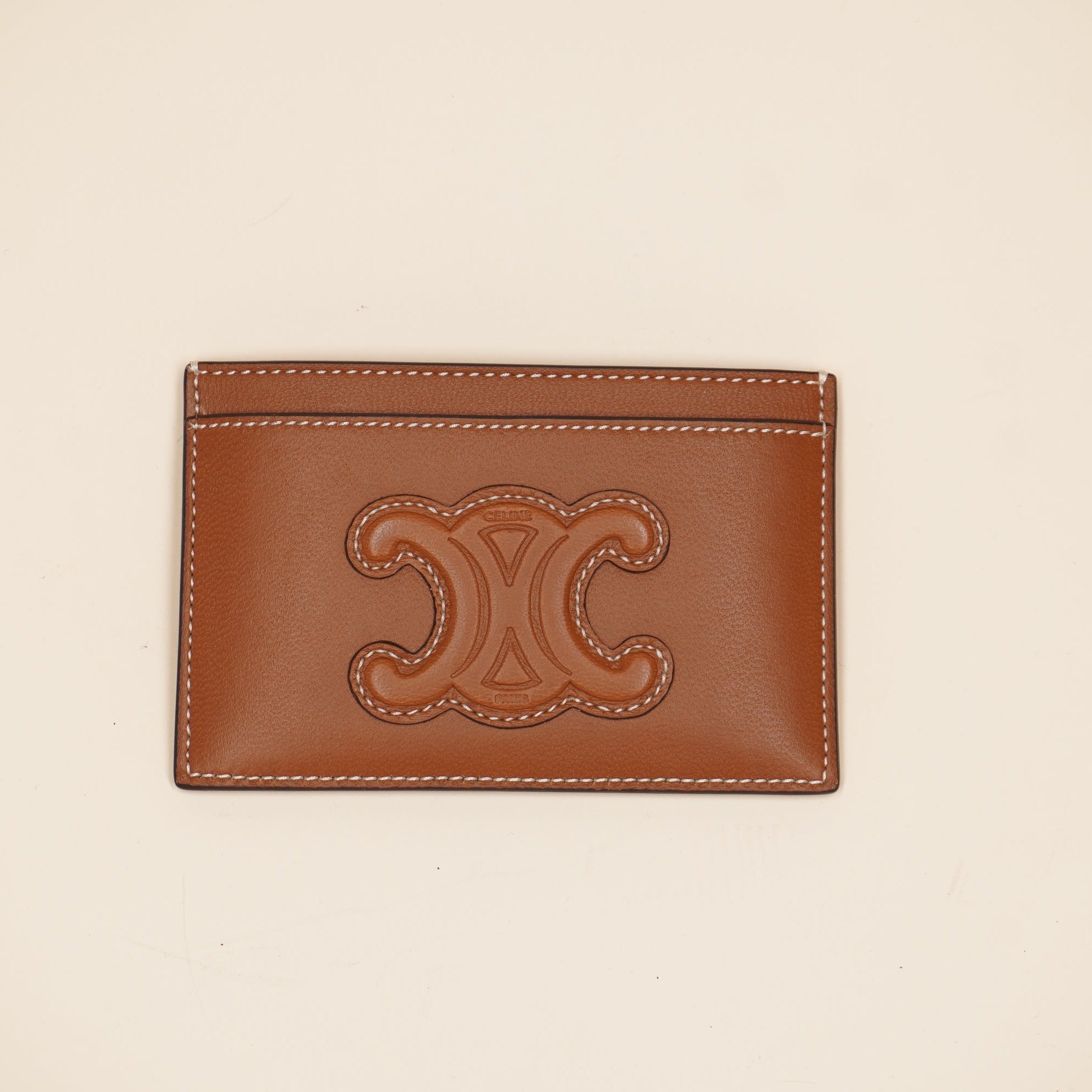 PRE-OWNED Leather Brown Card Holder