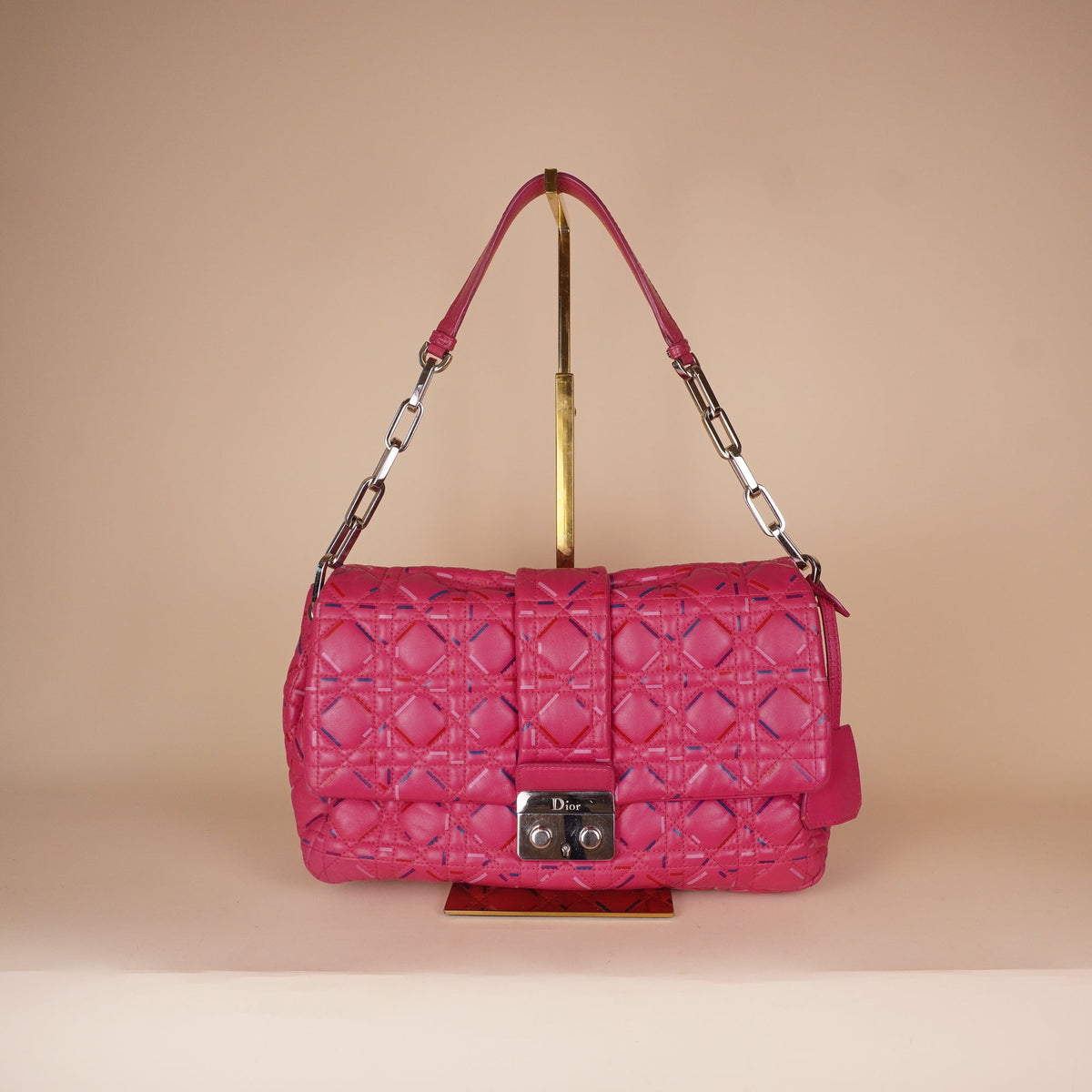 PRE-OWNED Sprinkle Pink New Lock Flap Shoulder Bag
