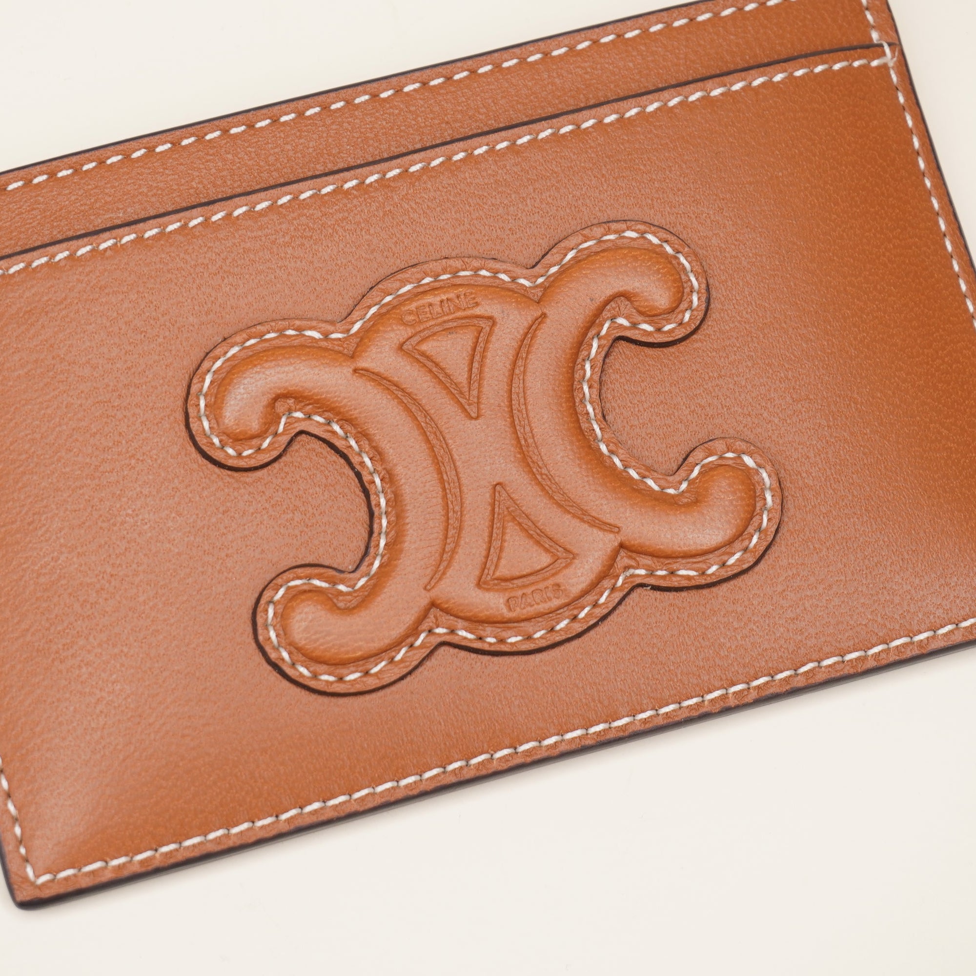 PRE-OWNED Leather Brown Card Holder