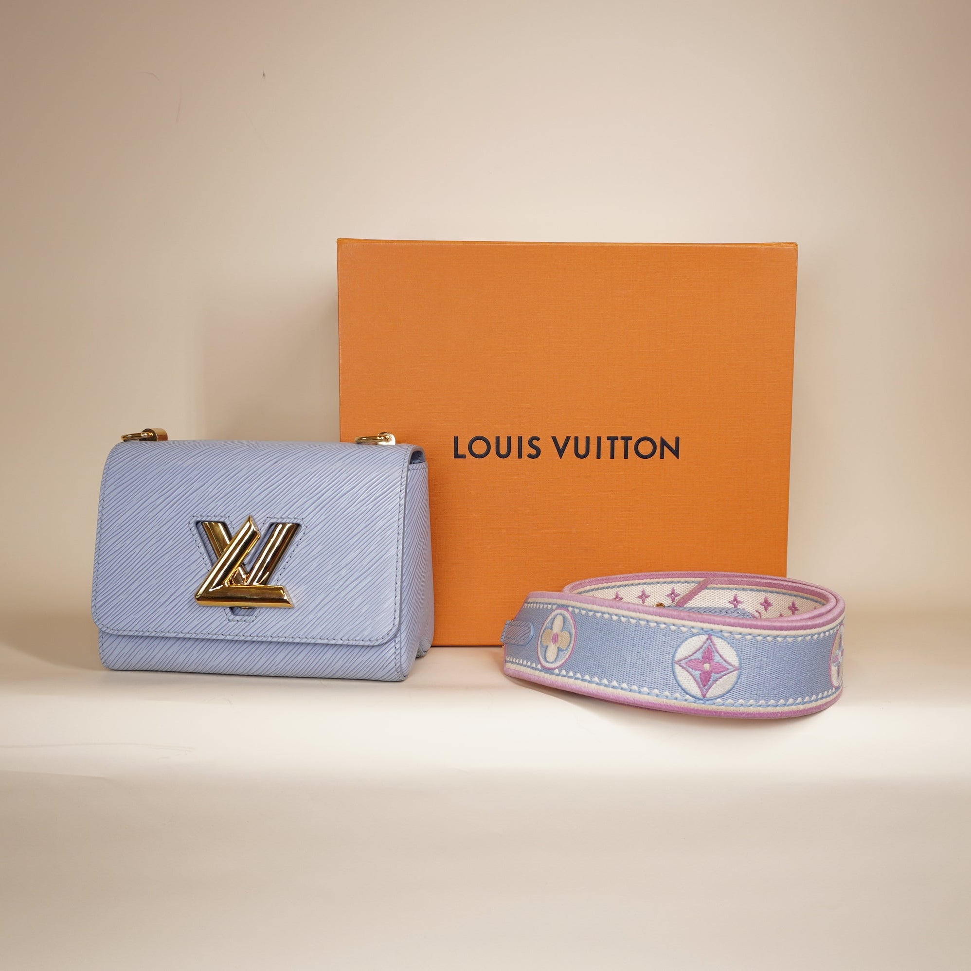 PRE-OWNED LV Twist EPI Leather Blue PM Shoulder Bag