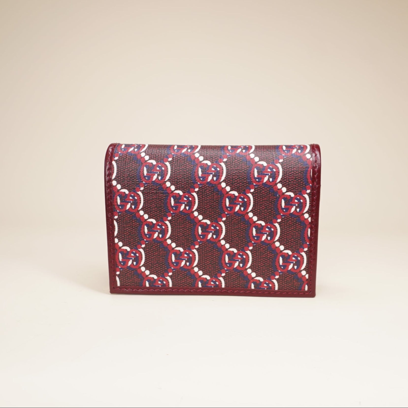 PRE-OWNED GG  Bordeaux GG Shadow Business Card Case