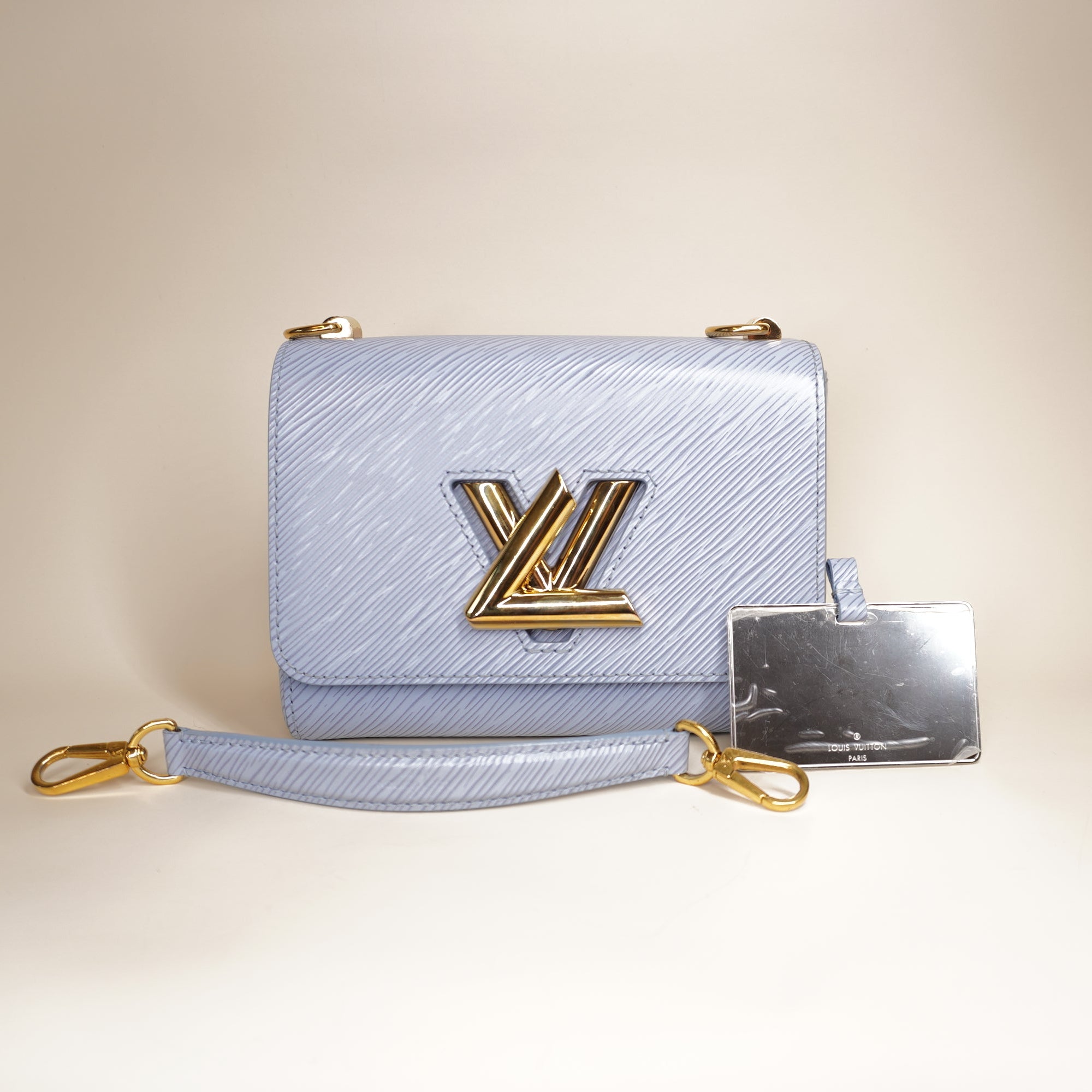 PRE-OWNED LV Twist EPI Leather Blue PM Shoulder Bag