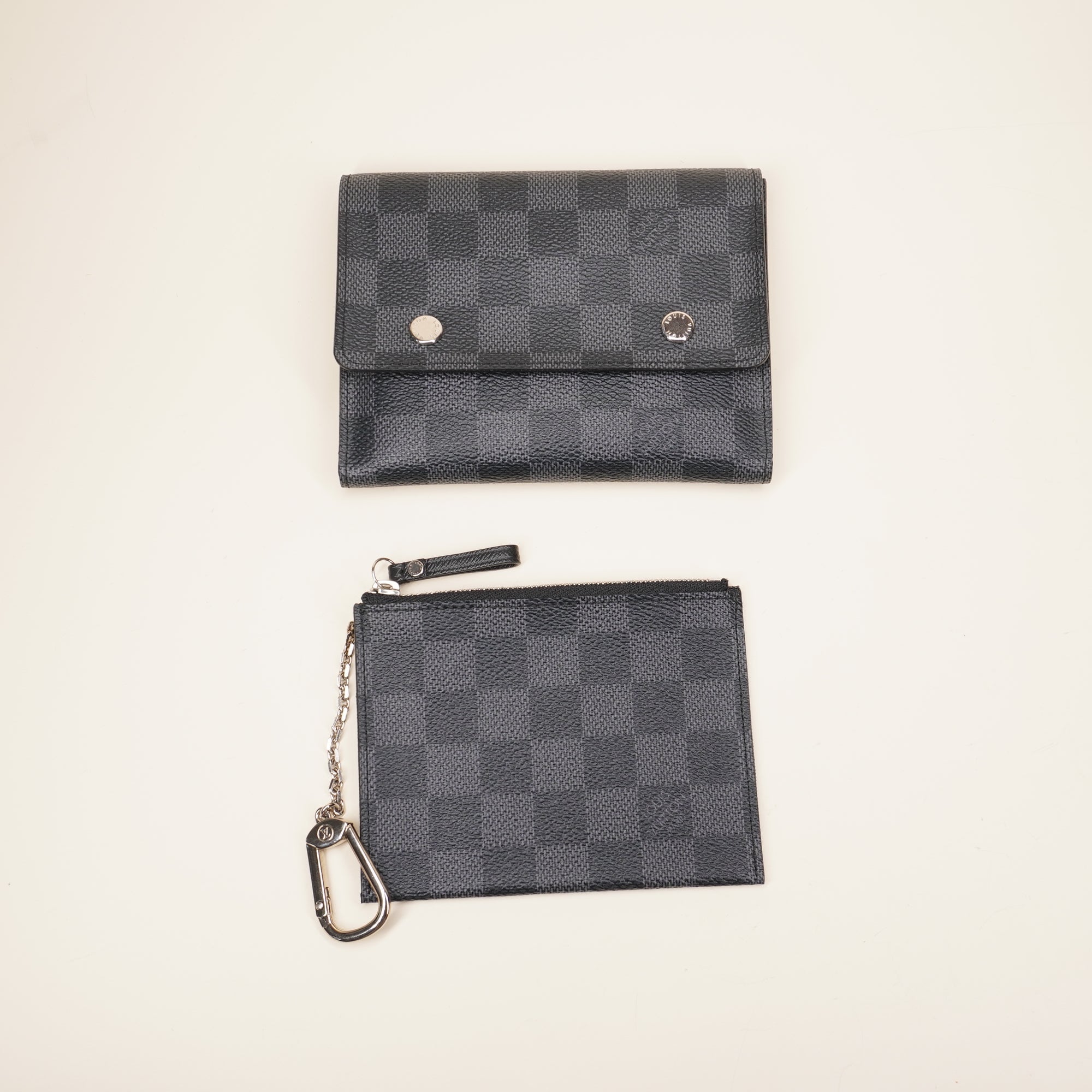 PRE-OWNED LV Damier Graphite Portefeuille Compact Modulable Wallet